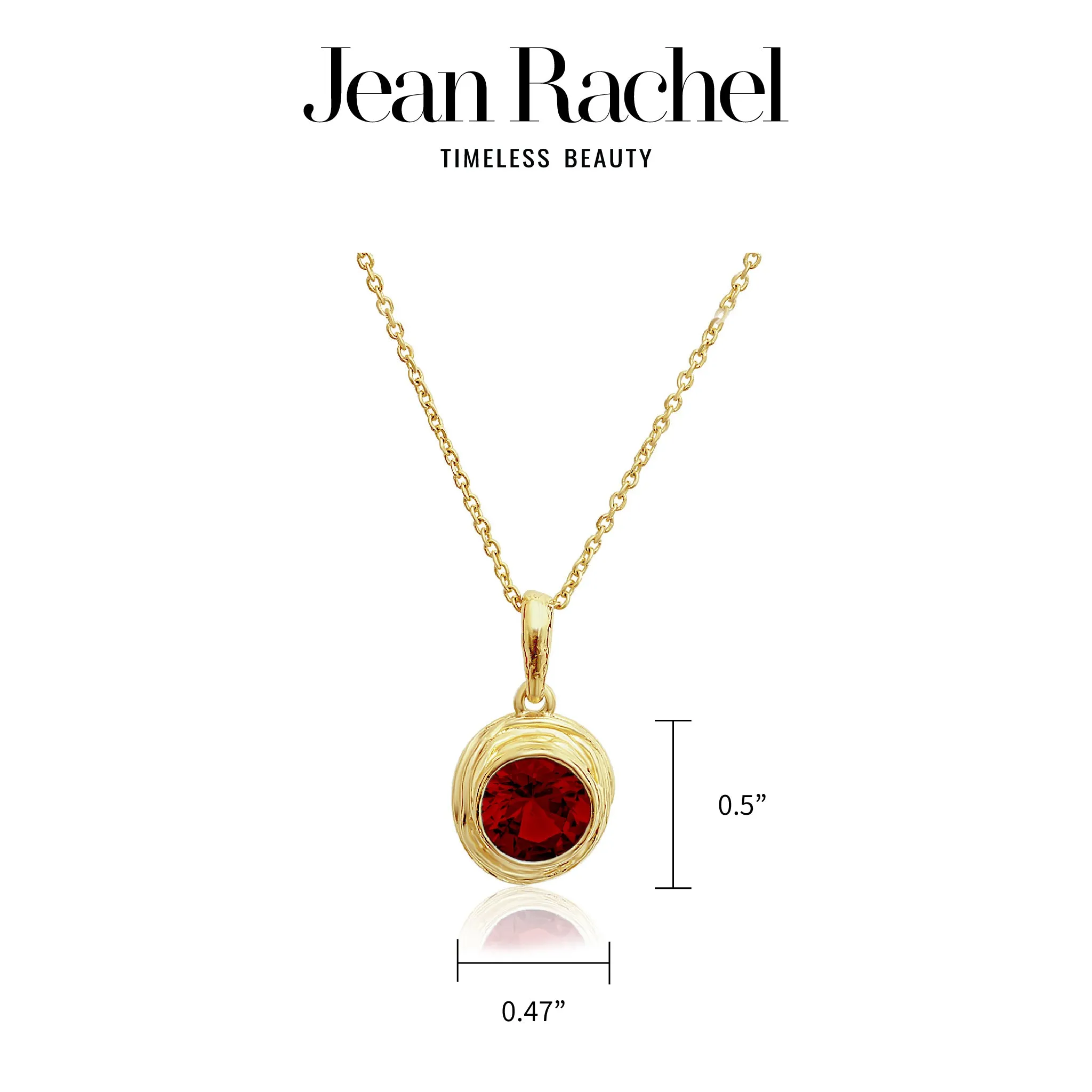 14K Gold Over Sterling Silver Garnet CZ Necklace