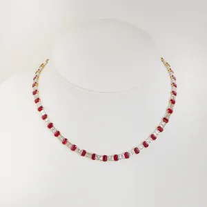 26.19 cts Burmese Ruby with Diamond Necklace (ENQUIRE)