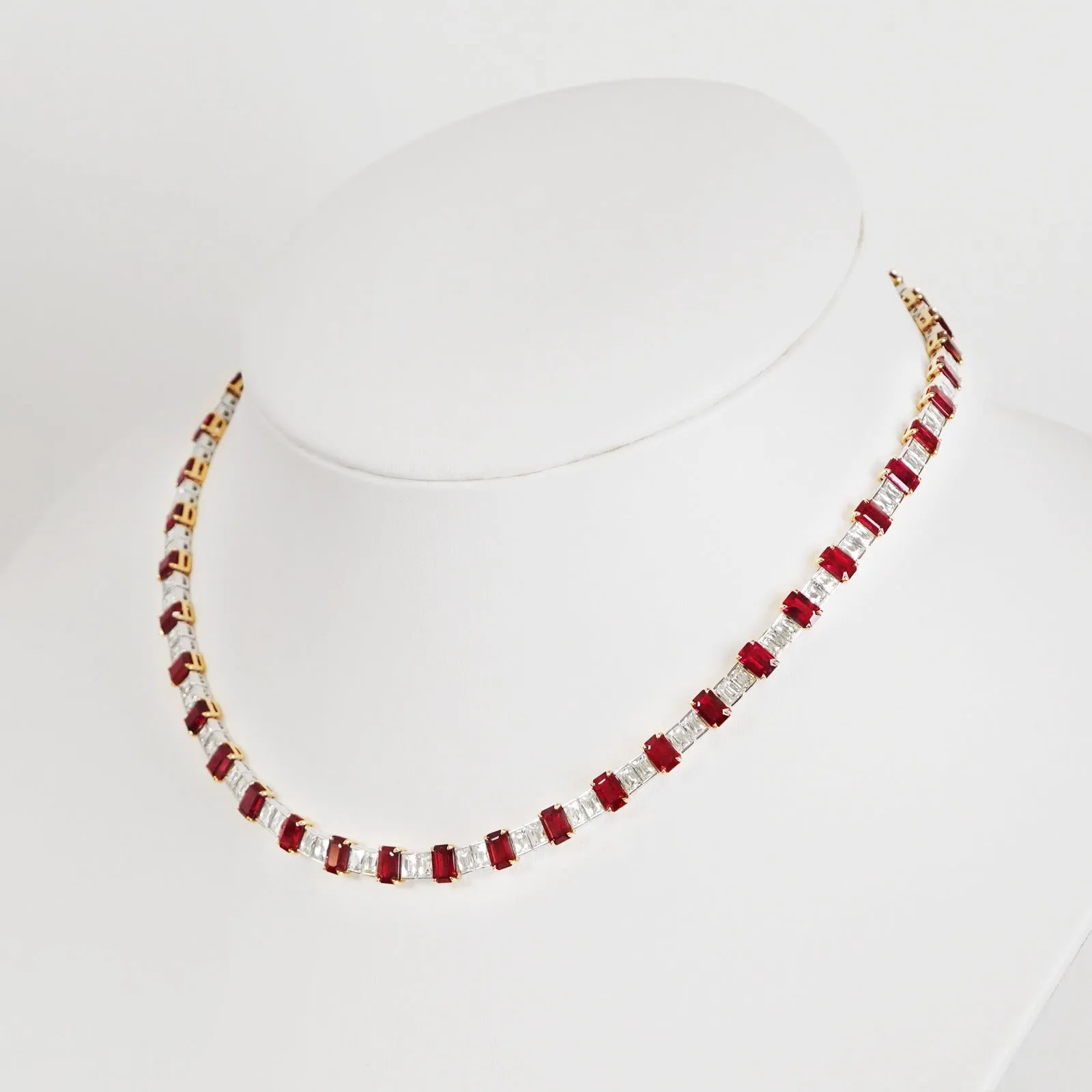 26.19 cts Burmese Ruby with Diamond Necklace (ENQUIRE)