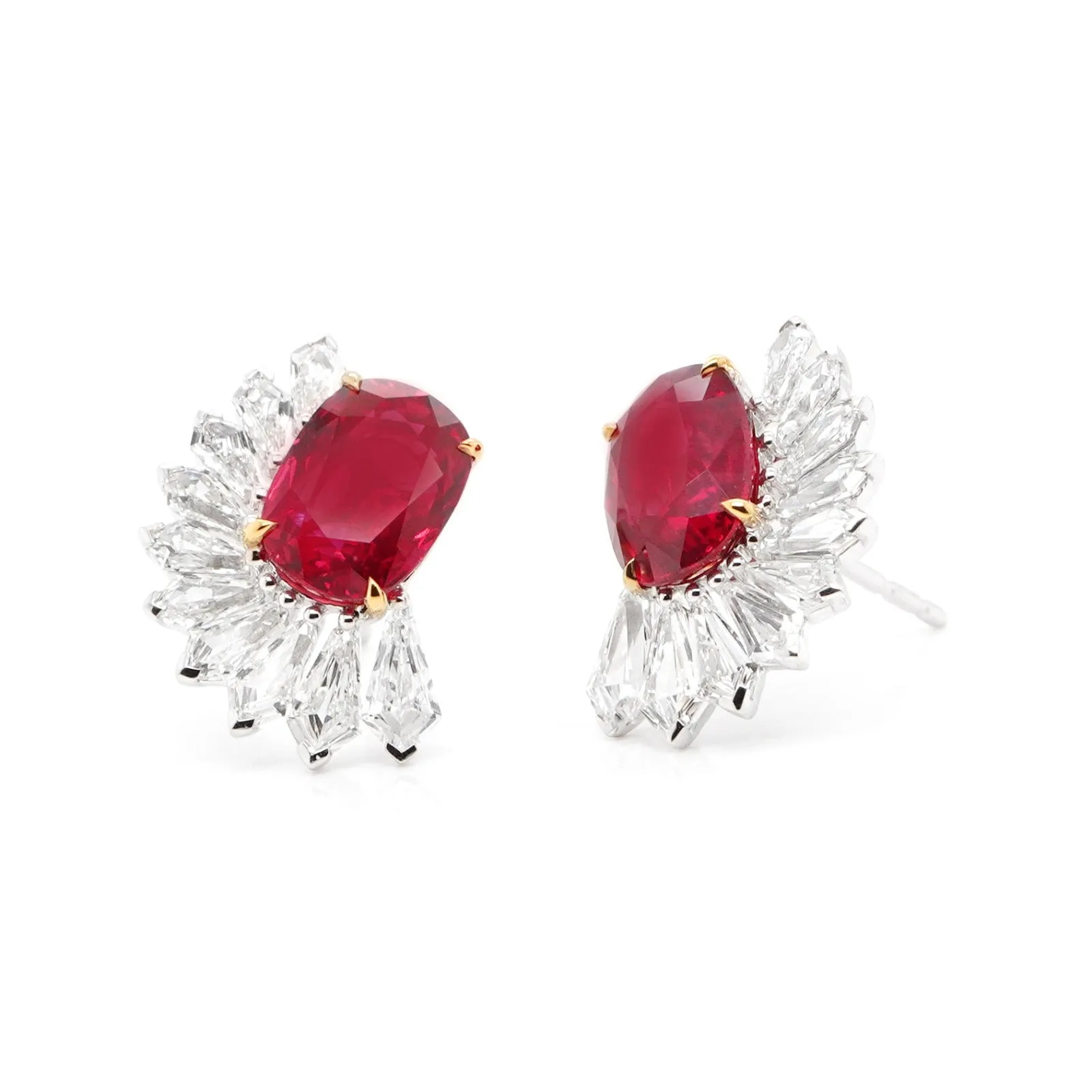 3.361 / 3.040 cts  Unheated Ruby with Diamond Earrings (ENQUIRE)