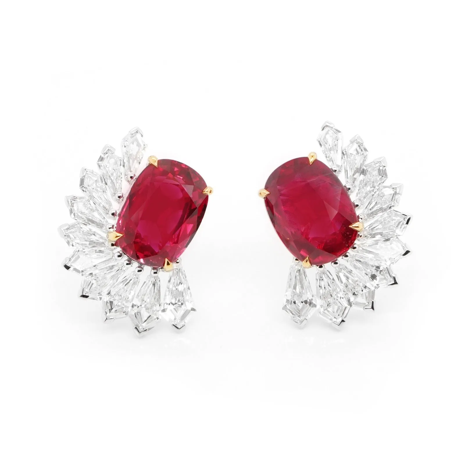3.361 / 3.040 cts  Unheated Ruby with Diamond Earrings (ENQUIRE)