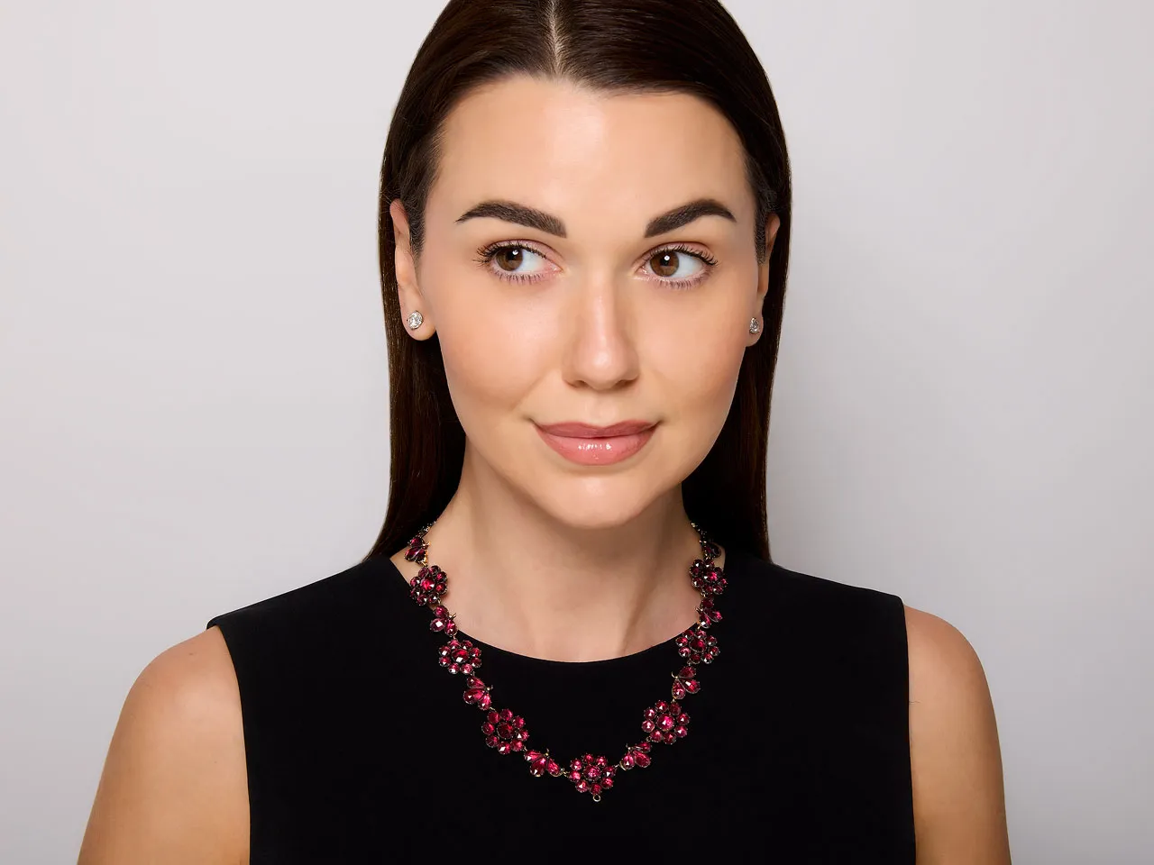 Antique Georgian Foiled Garnet Necklace with Detachable Cross in 14K Gold