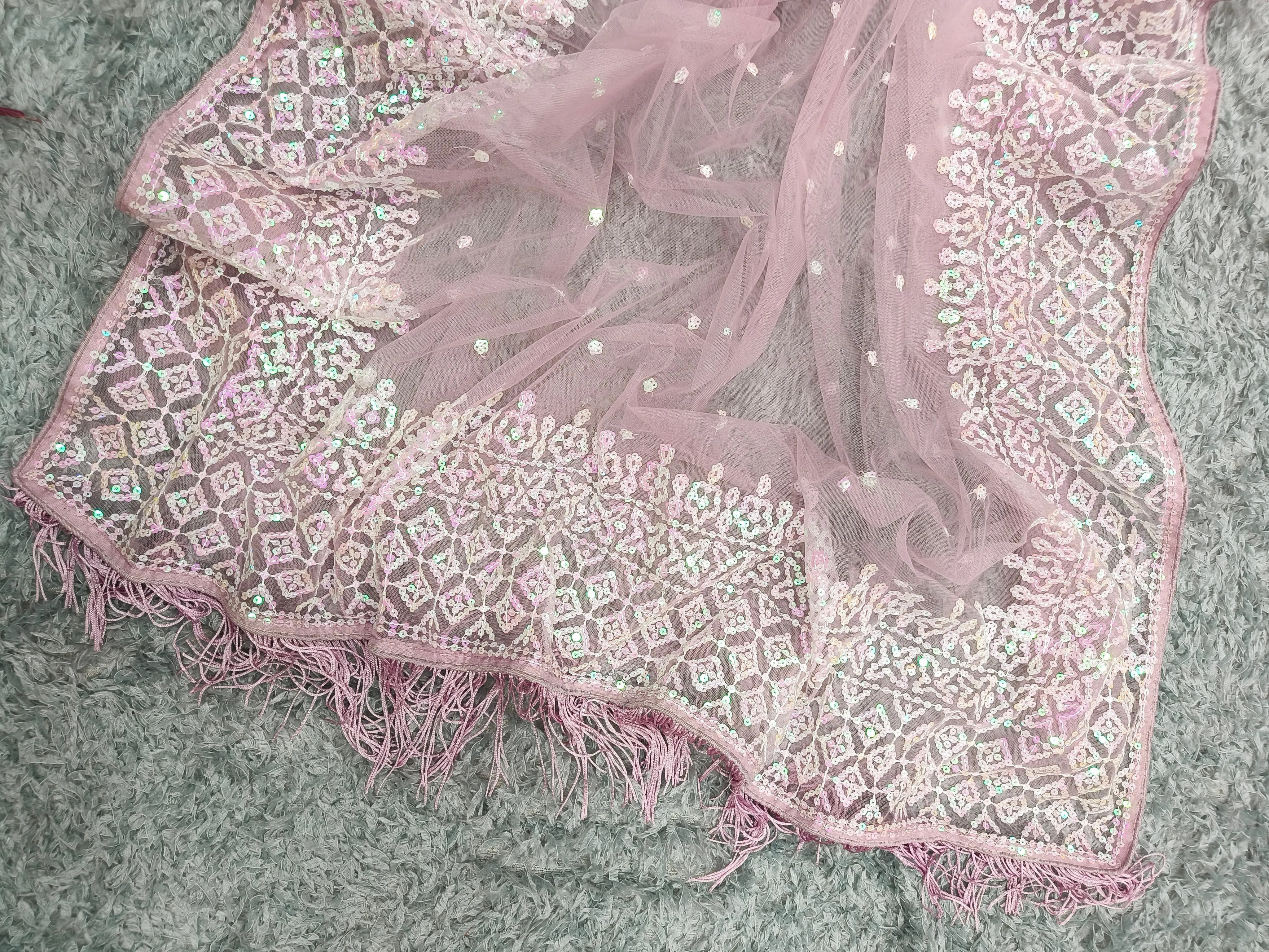 Beautiful Designer Bollywood Heavy Soft Net Sequanc Saree