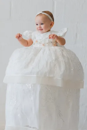 Christening Dress G033   Matching Candle Set