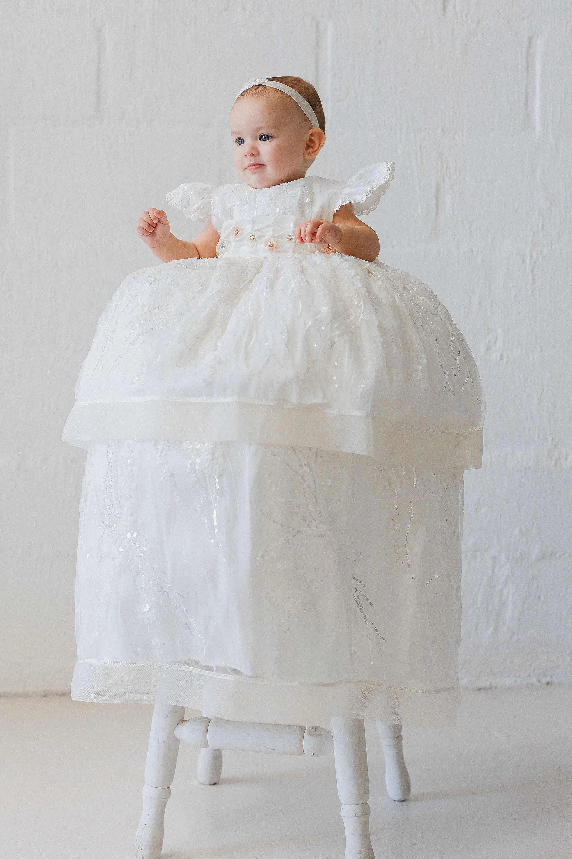 Christening Dress G033   Matching Candle Set