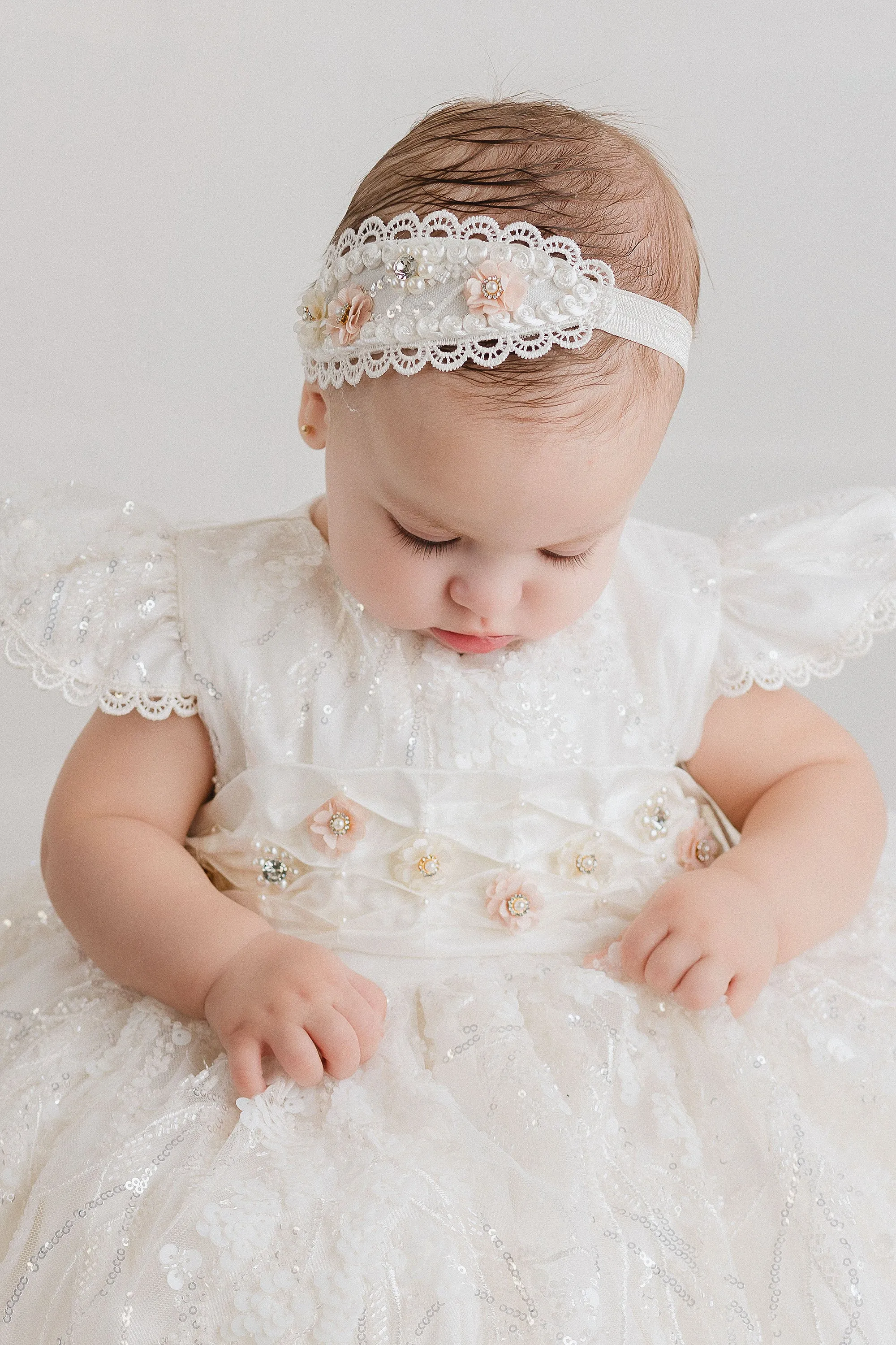 Christening Dress G033   Matching Candle Set