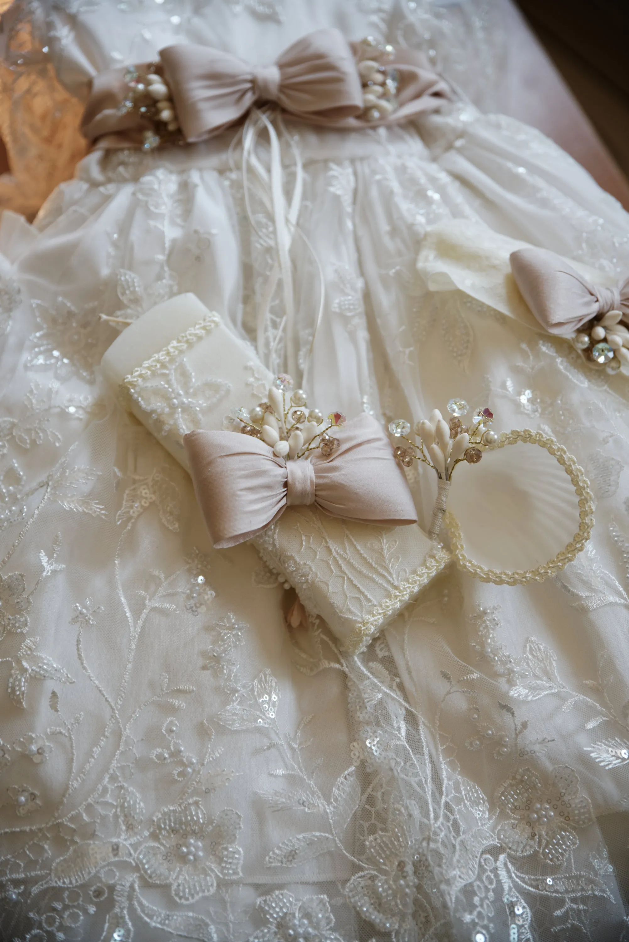 Christening Dress G044   Matching Candle Set