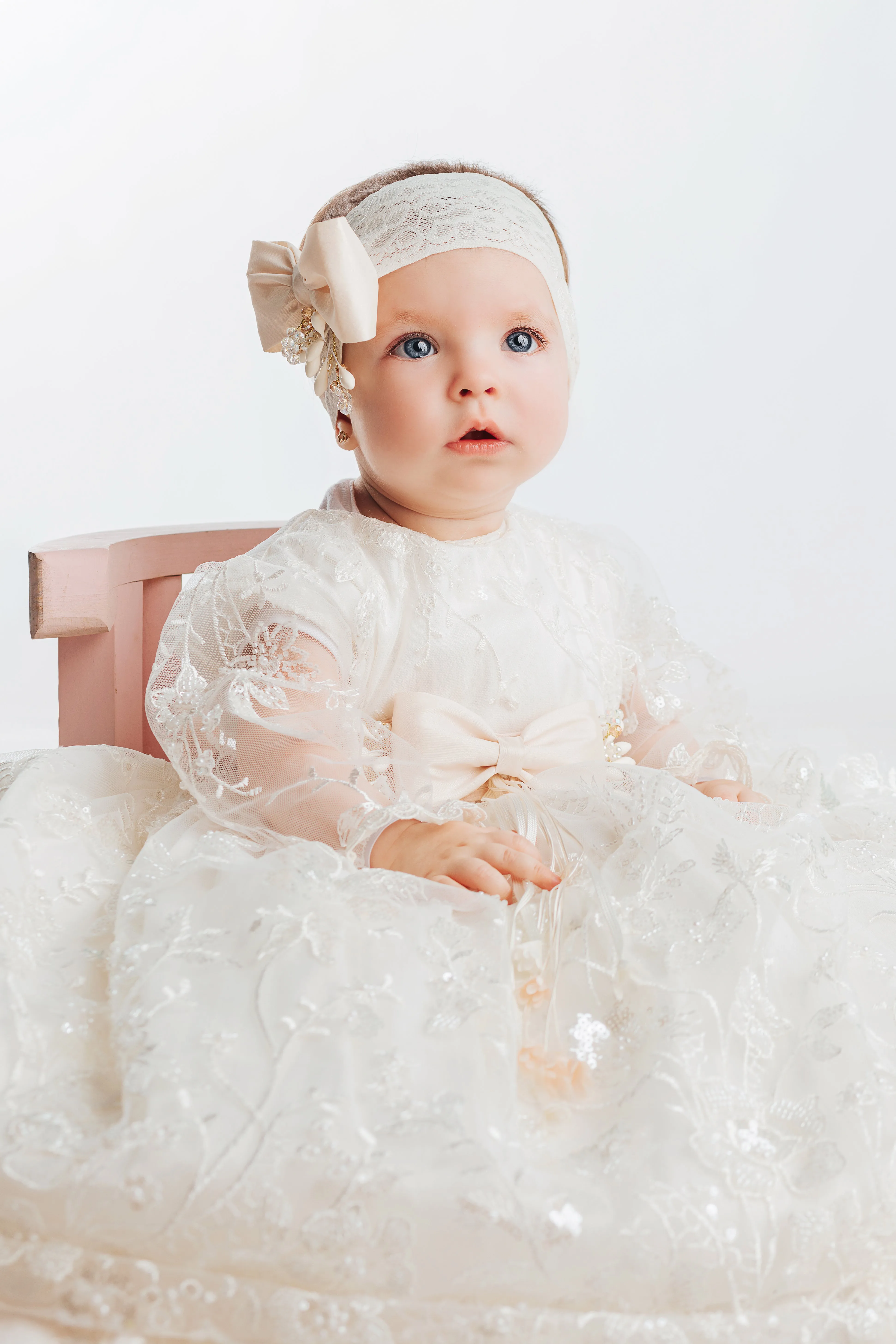 Christening Dress G044   Matching Candle Set