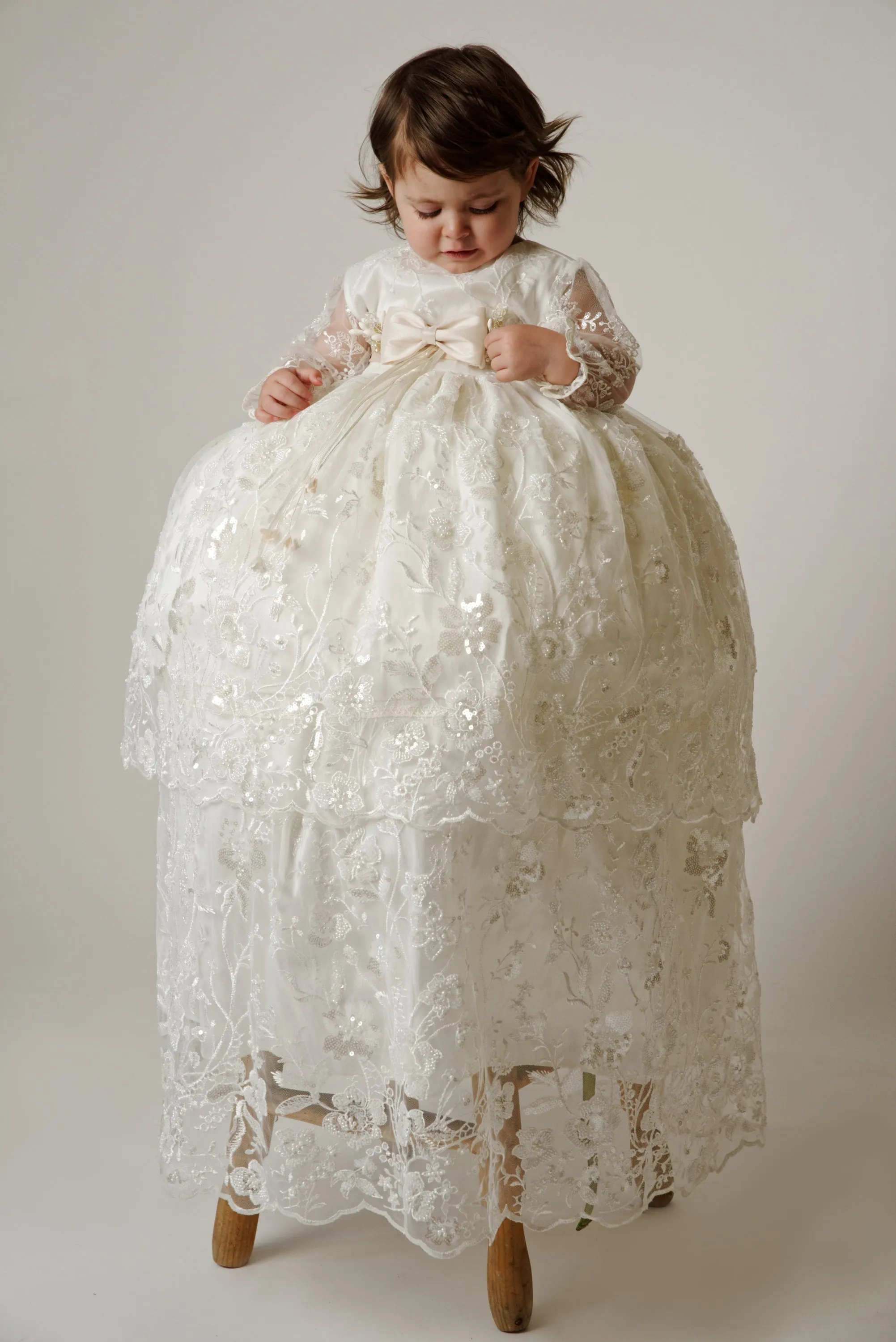 Christening Dress G044   Matching Candle Set