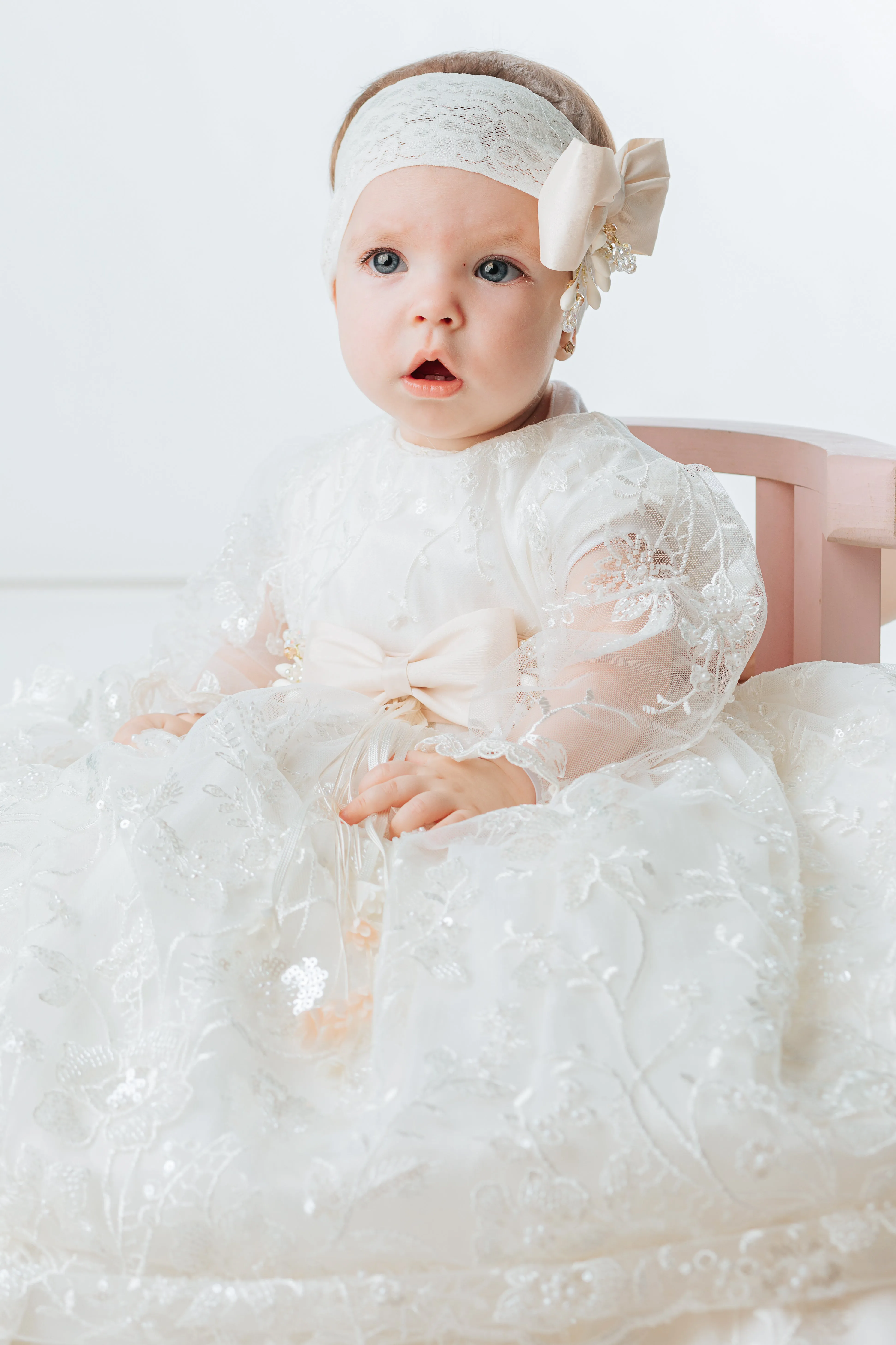 Christening Dress G044   Matching Candle Set