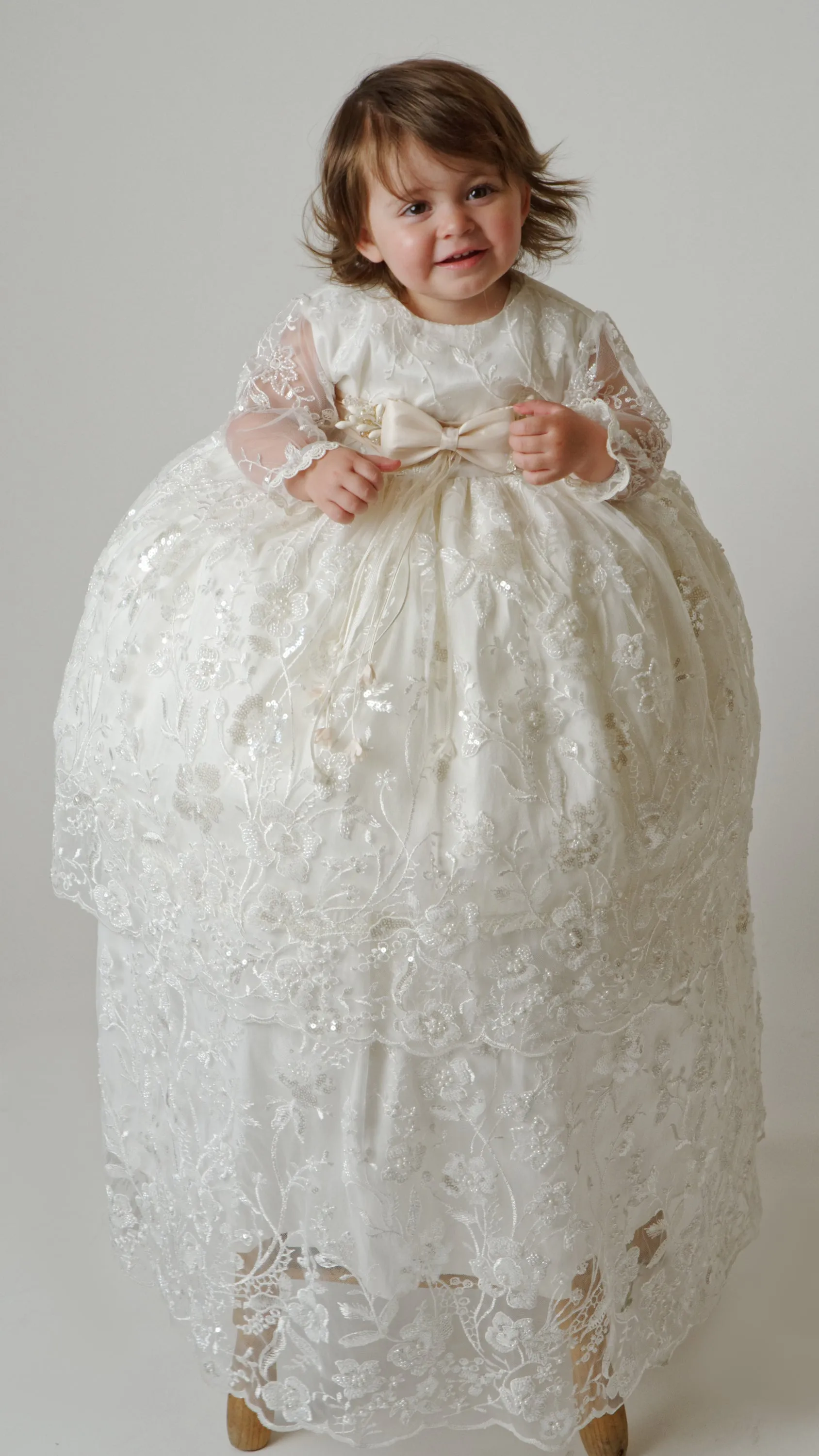 Christening Dress G044   Matching Candle Set