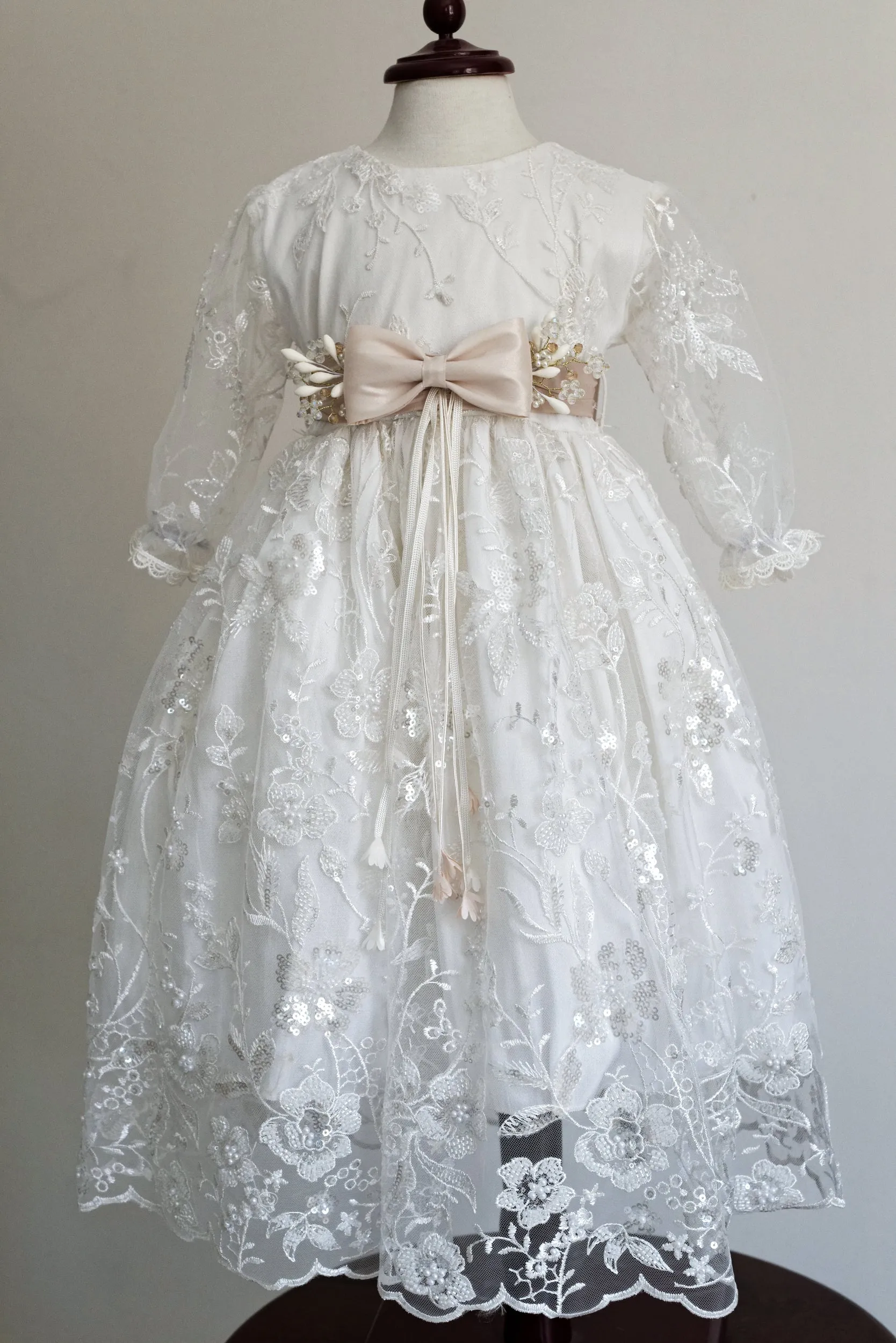 Christening Dress G044   Matching Candle Set