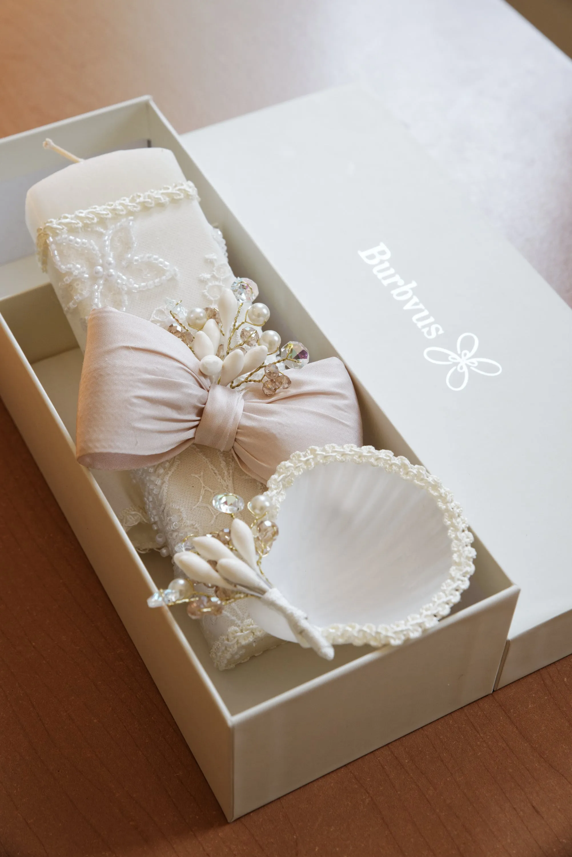 Christening Dress G044   Matching Candle Set