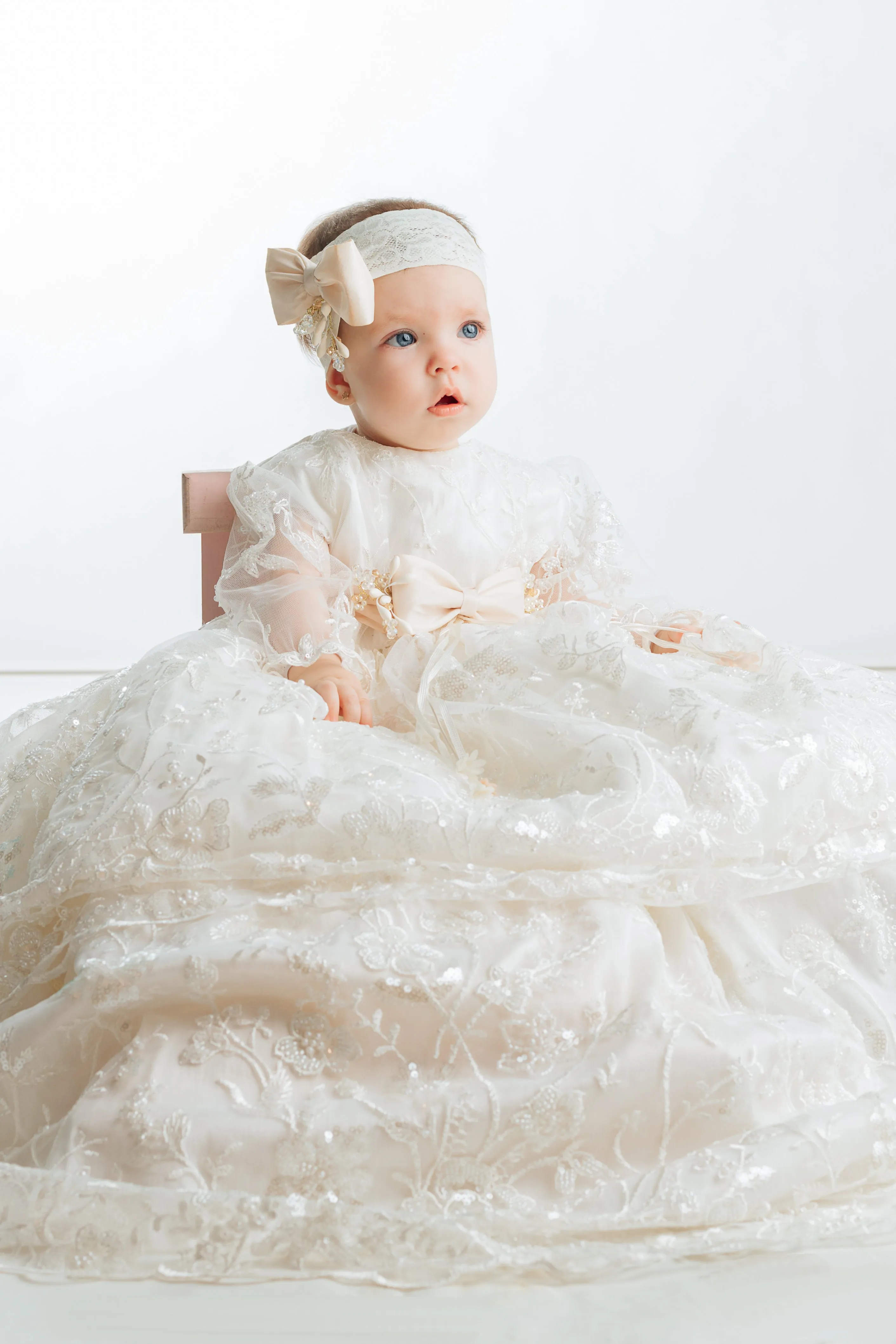 Christening Dress G044   Matching Candle Set