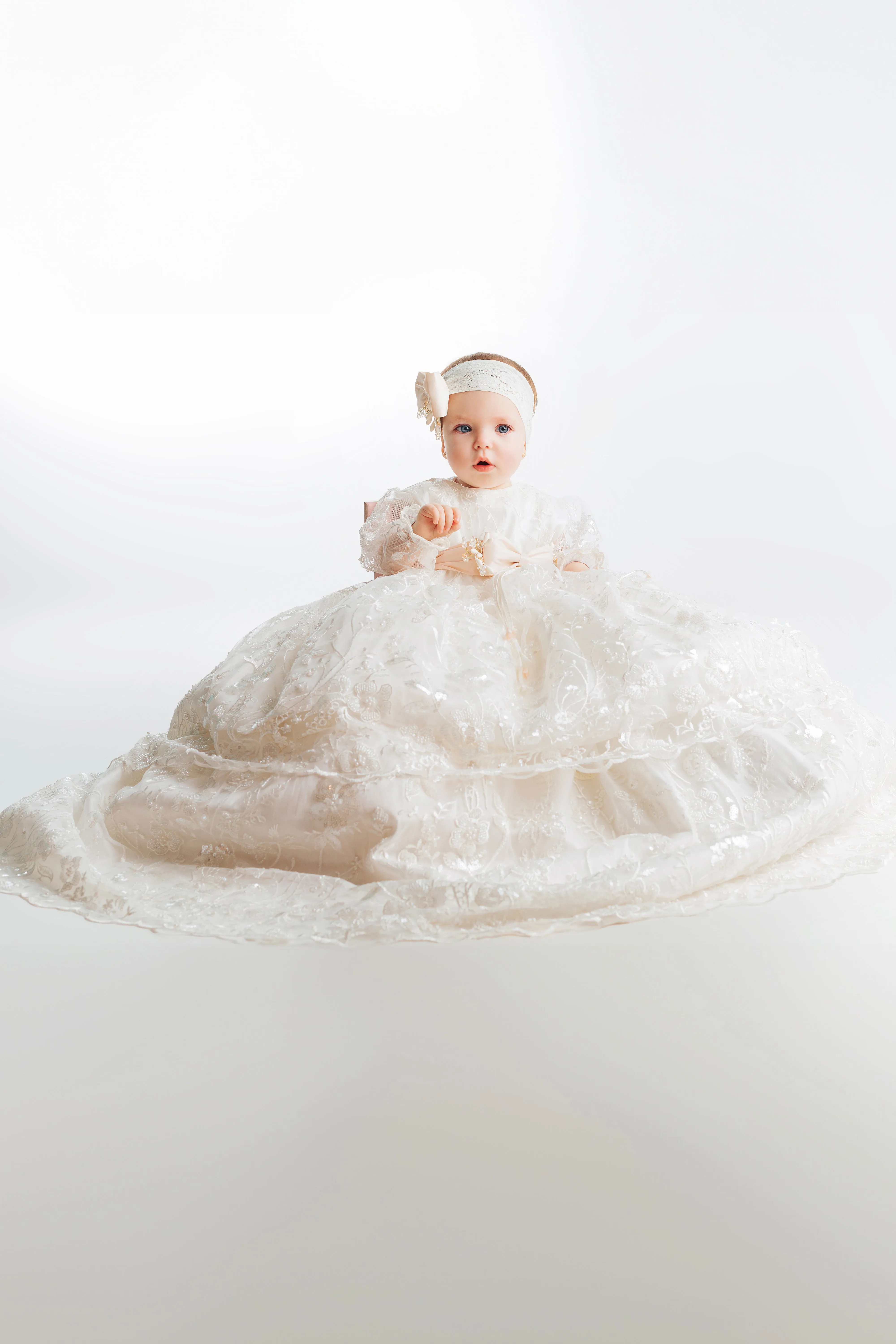 Christening Dress G044   Matching Candle Set