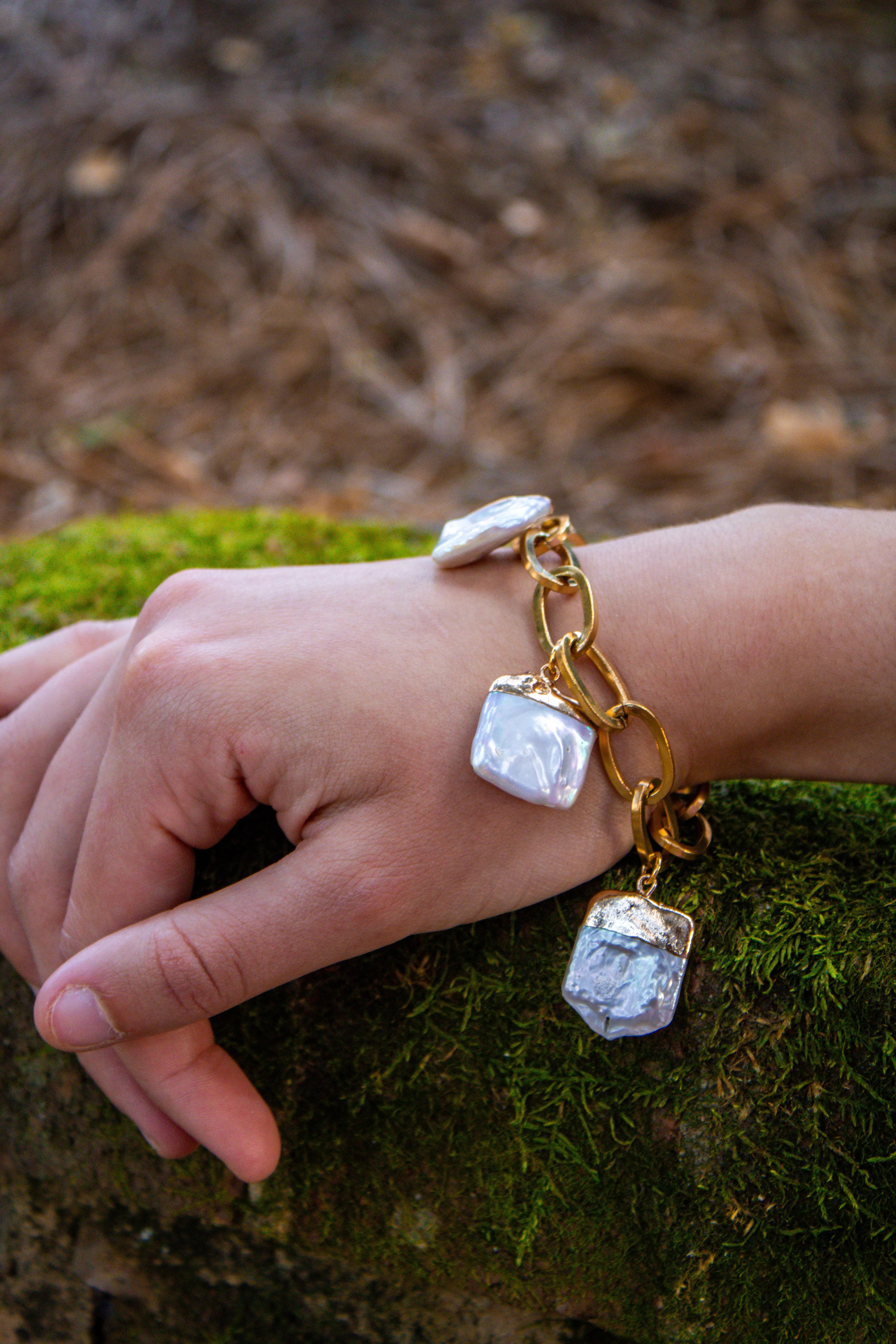 Estelle Baroque Pearl Charm Bracelet
