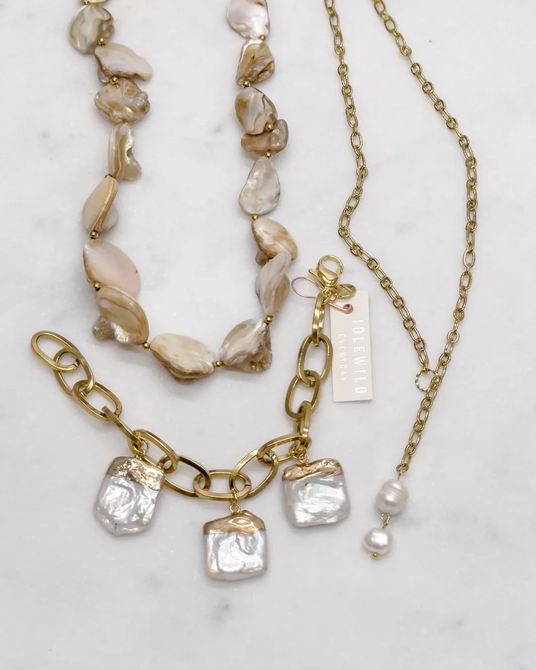 Estelle Baroque Pearl Charm Bracelet