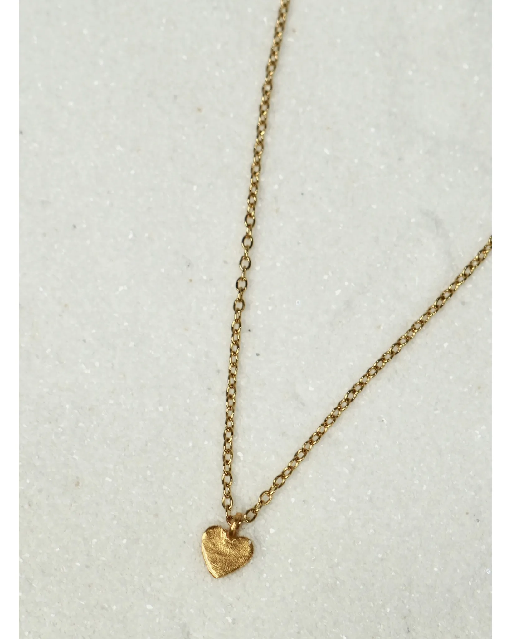 Gold Dainty Heart Necklace- 16”