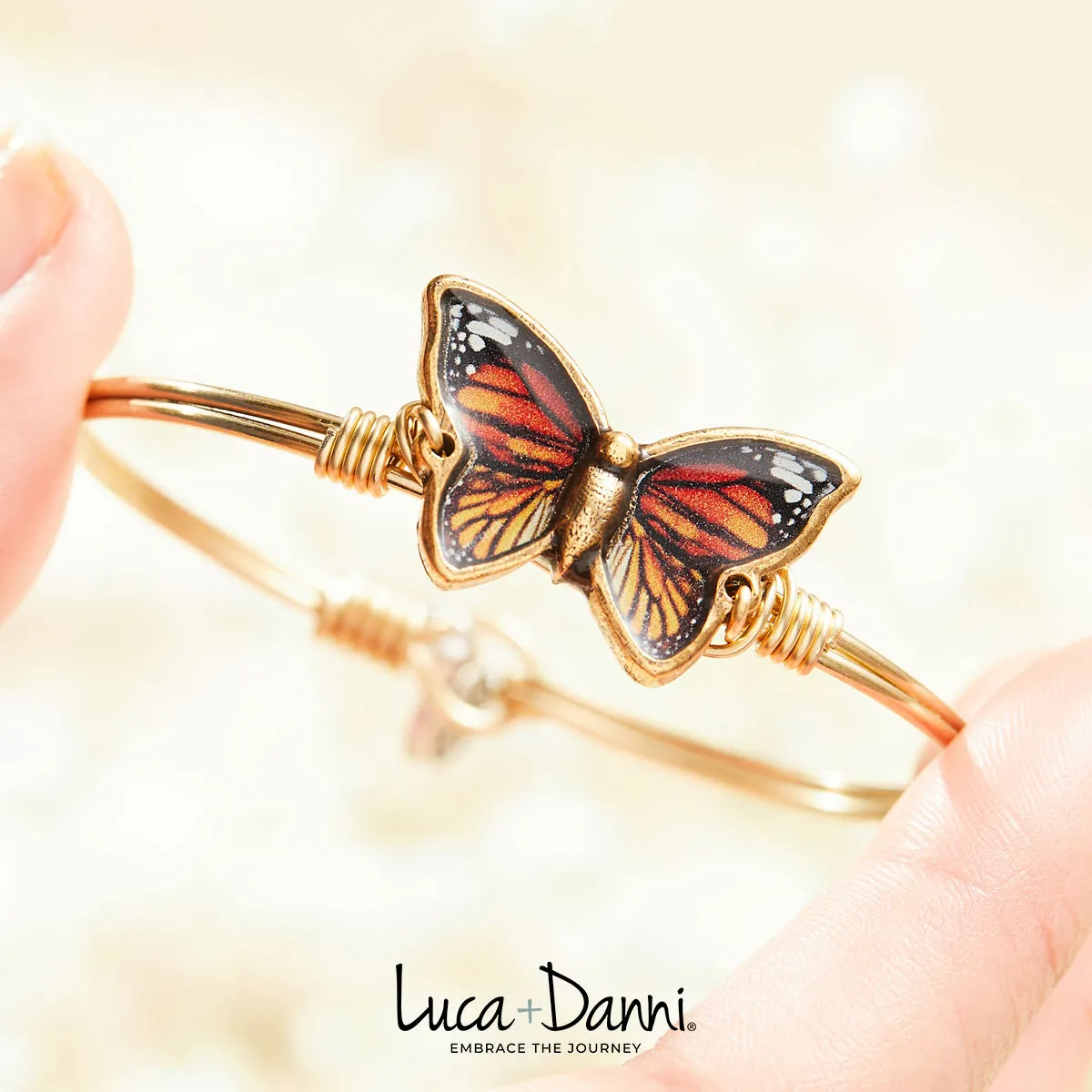 Monarch Butterfly Bangle Bracelet
