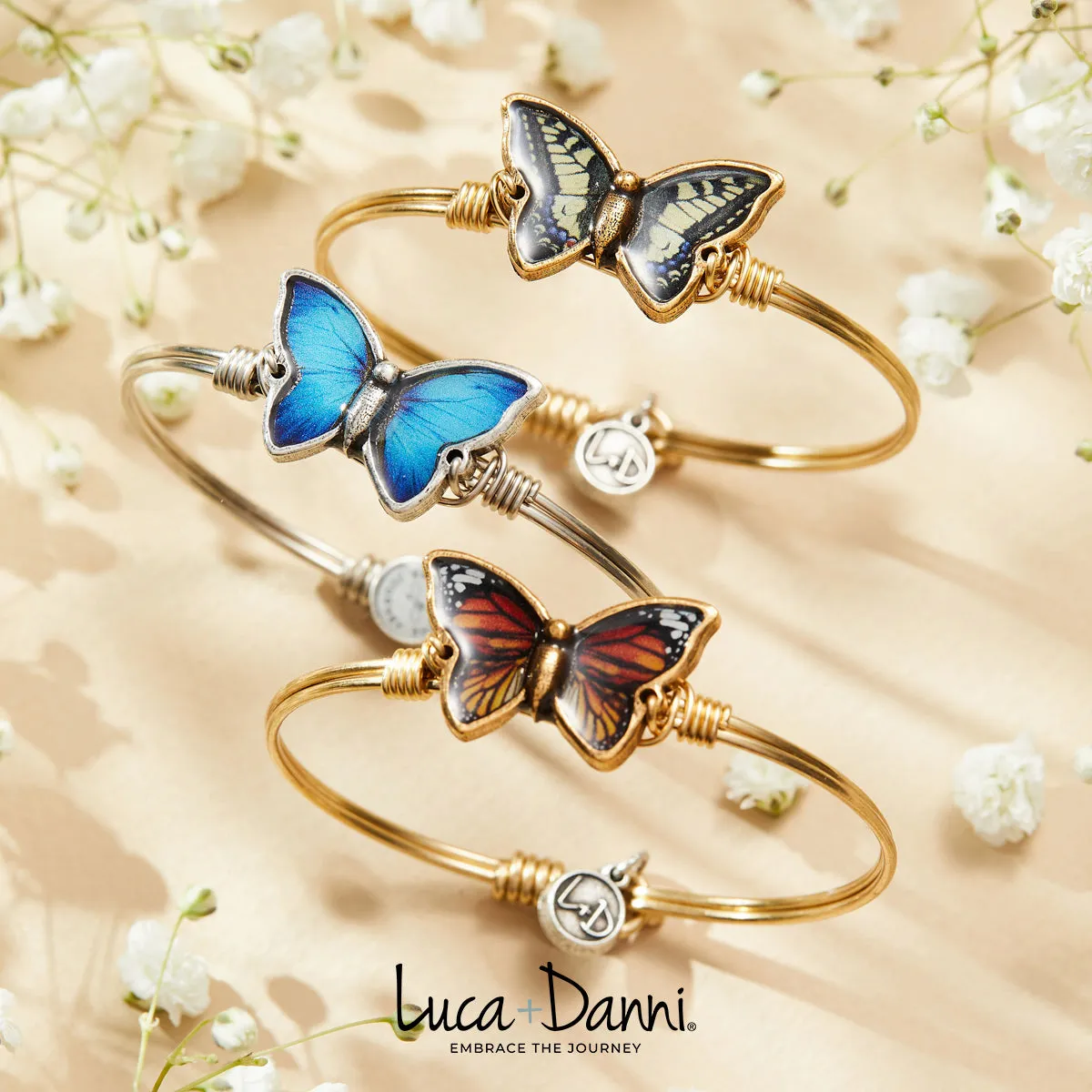 Monarch Butterfly Bangle Bracelet