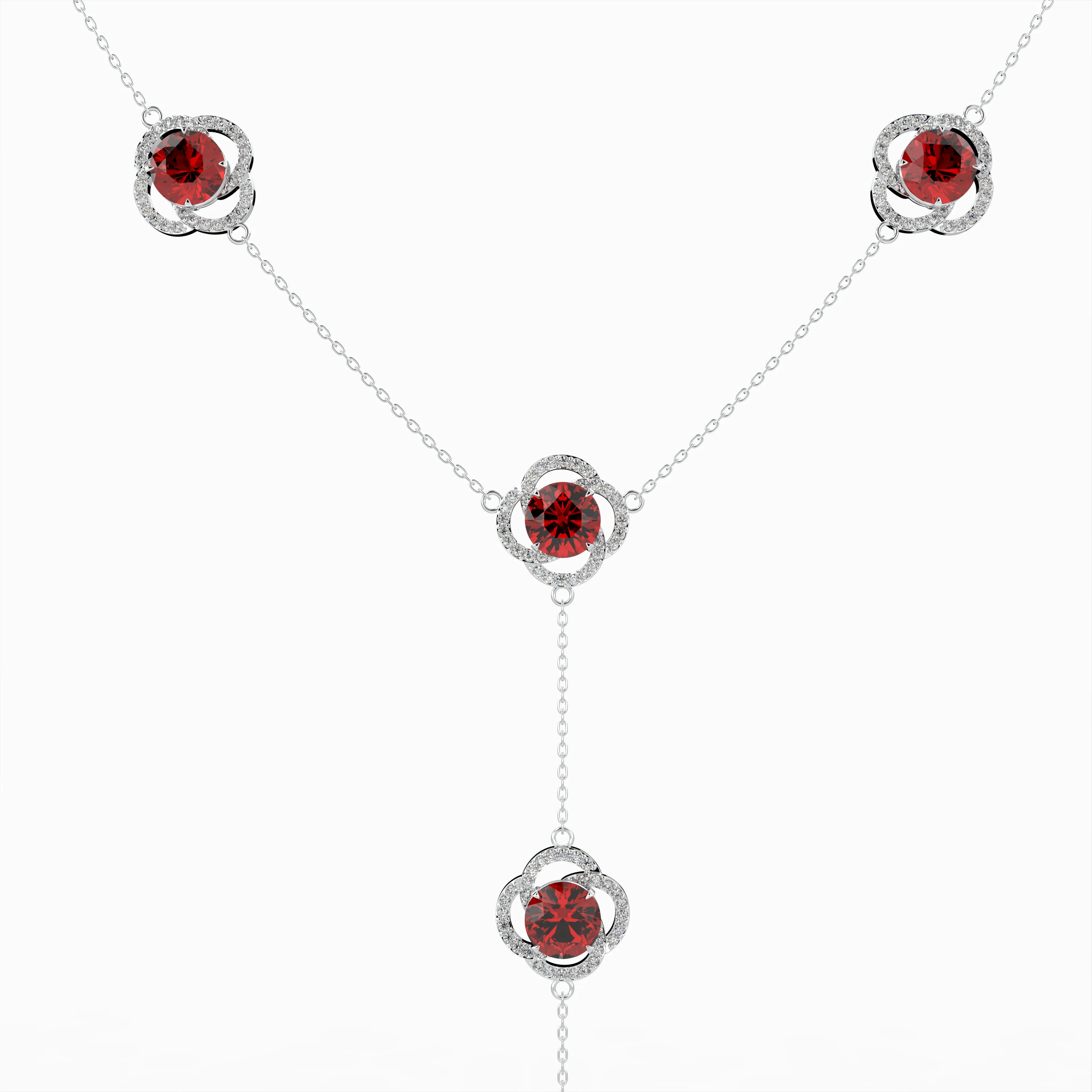 Natural Almandine Garnet Necklace - Lillian