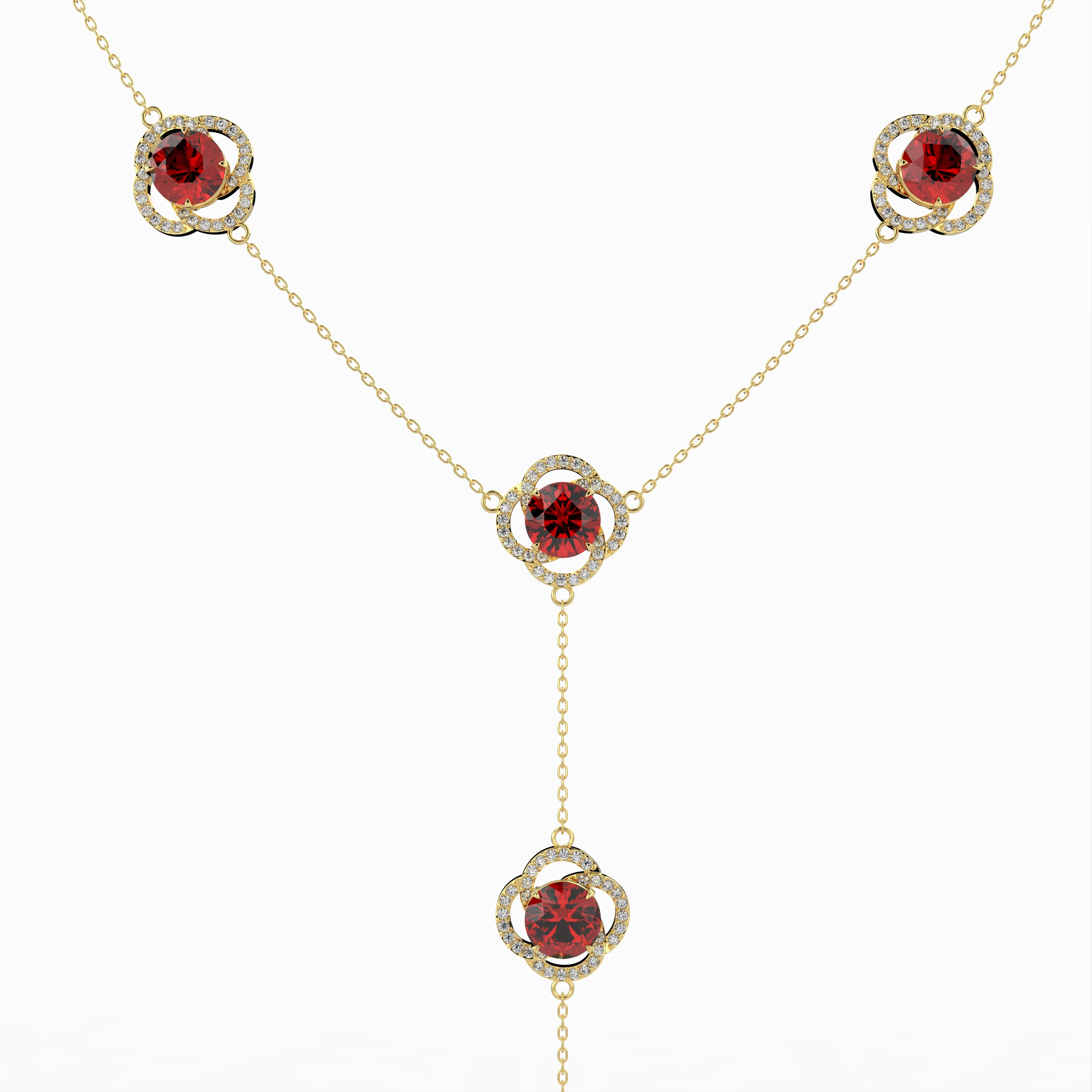 Natural Almandine Garnet Necklace - Lillian