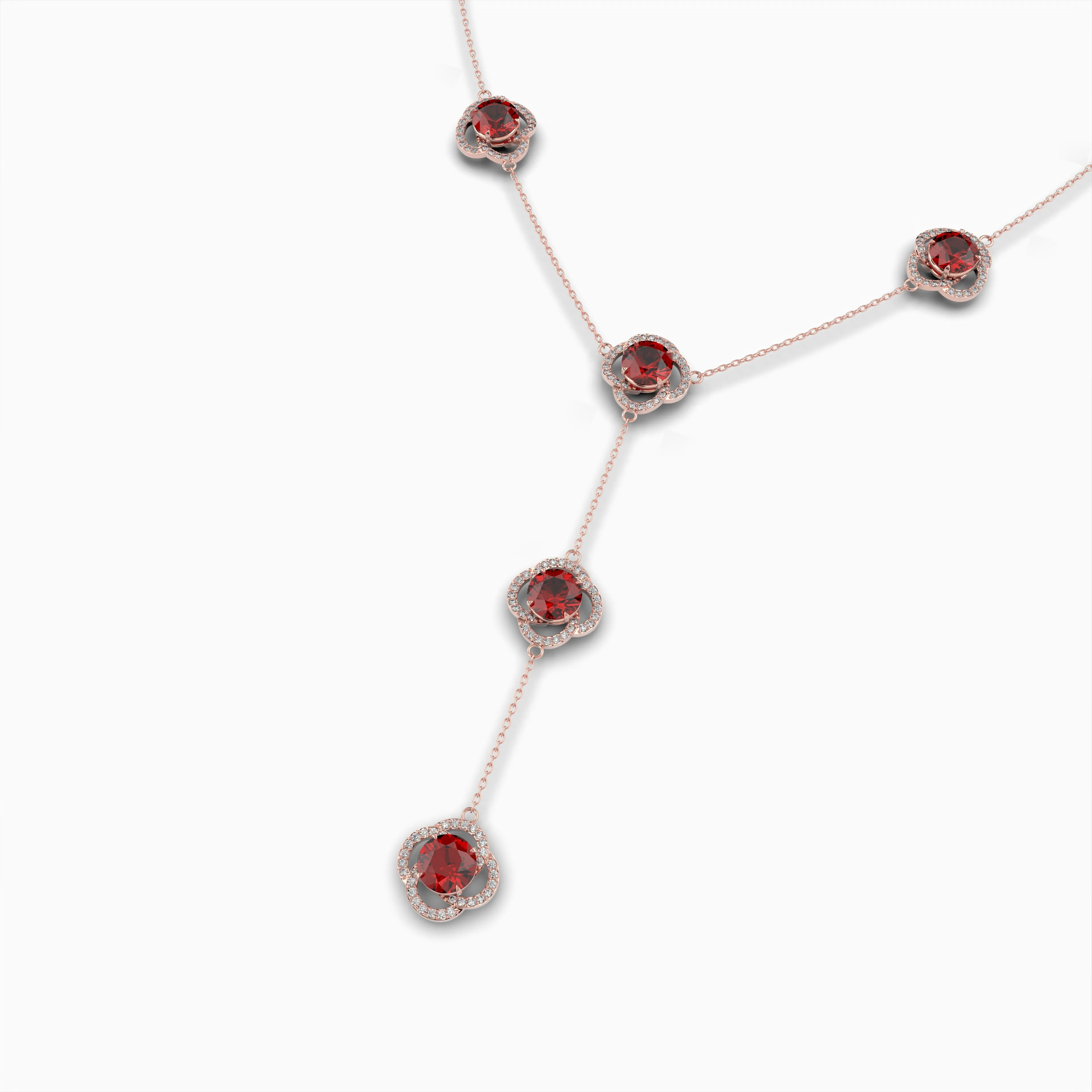 Natural Almandine Garnet Necklace - Lillian