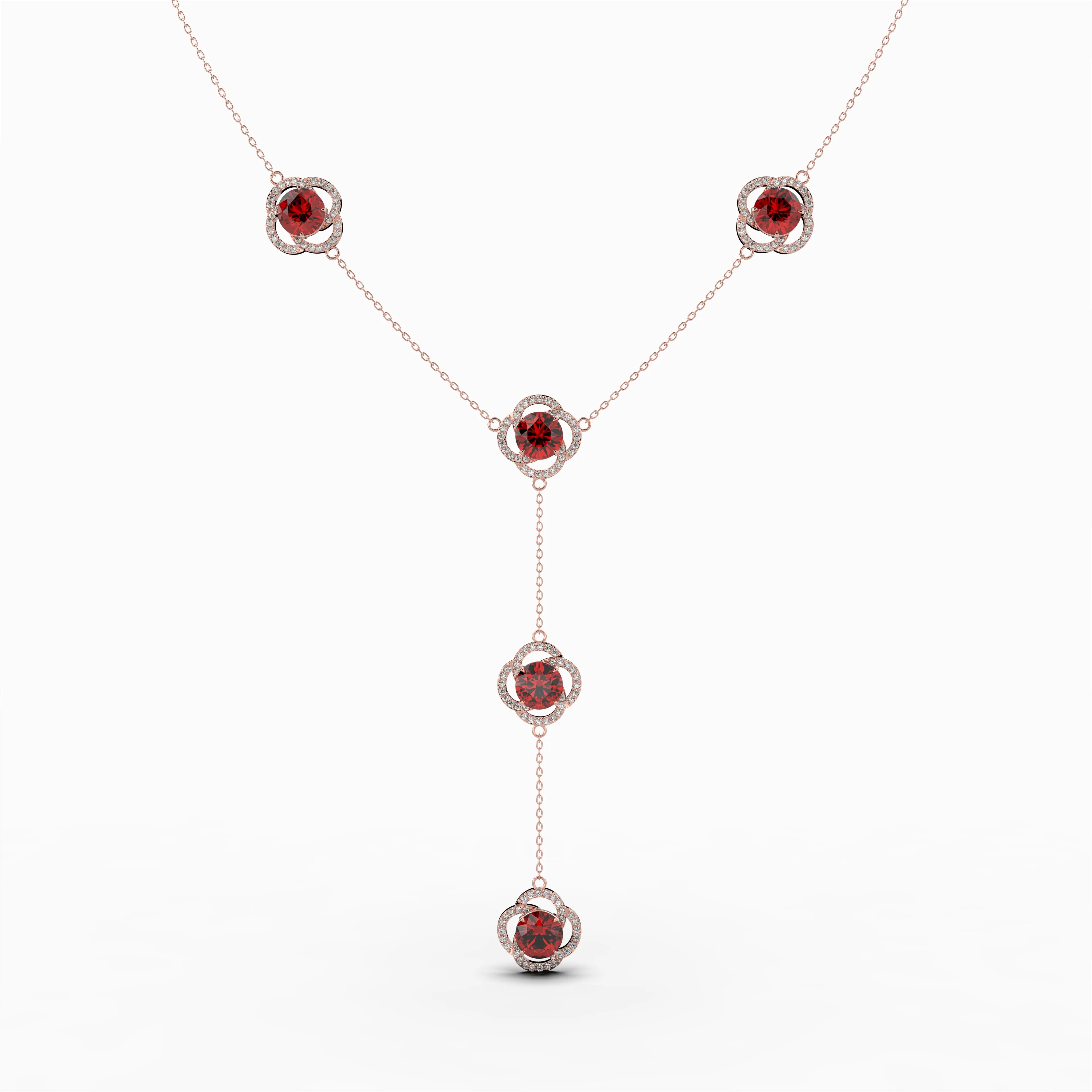 Natural Almandine Garnet Necklace - Lillian