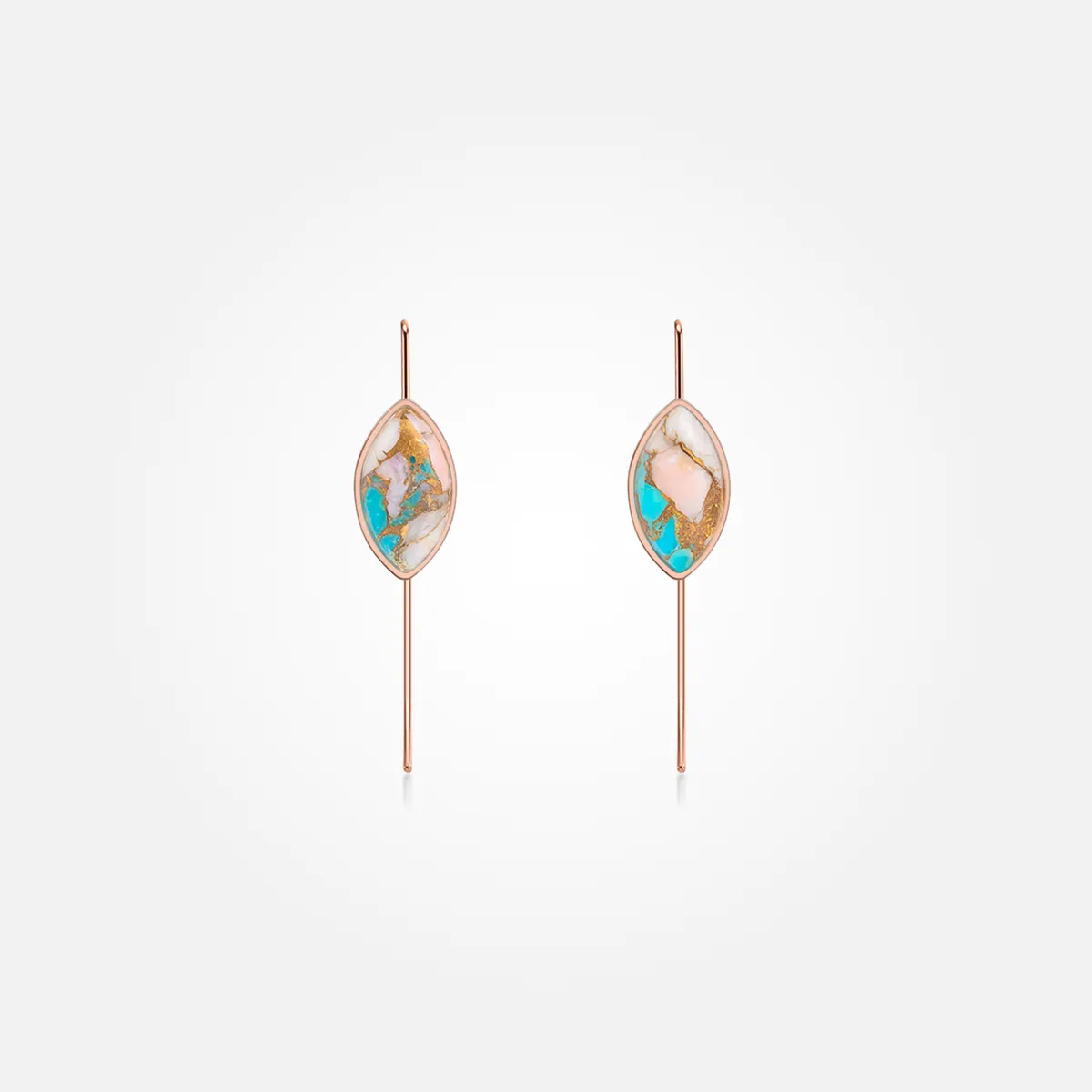 Opal Turquoise Copper Stone Earrings (Straight)