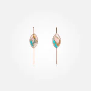 Opal Turquoise Copper Stone Earrings (Straight)