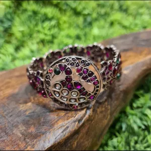 Peacock Engraved Ruby Kadda