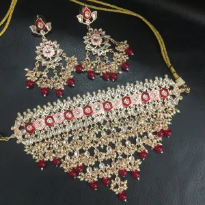 Ruby Kundan Necklace Set 18991-6173