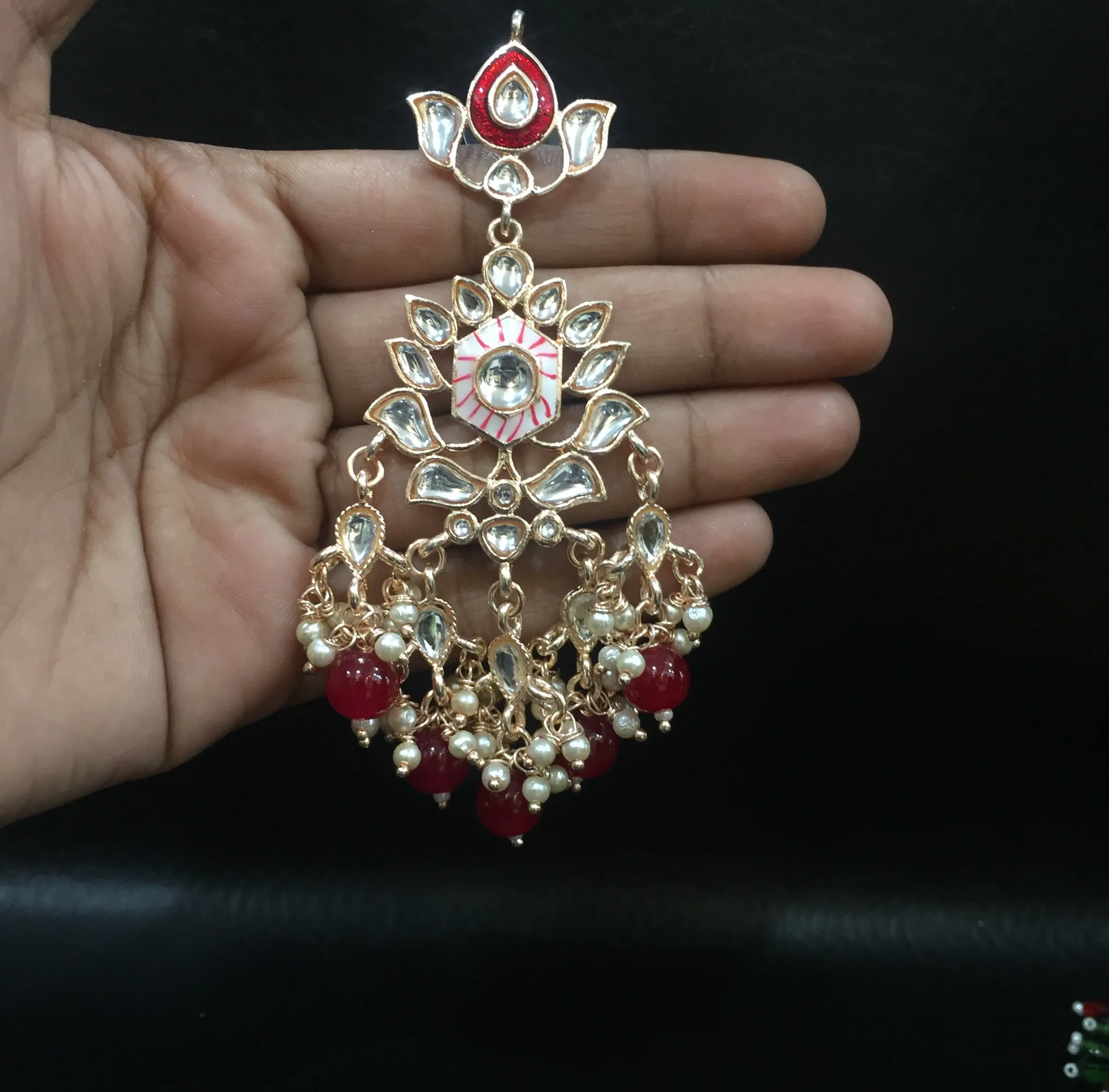 Ruby Kundan Necklace Set 18991-6173