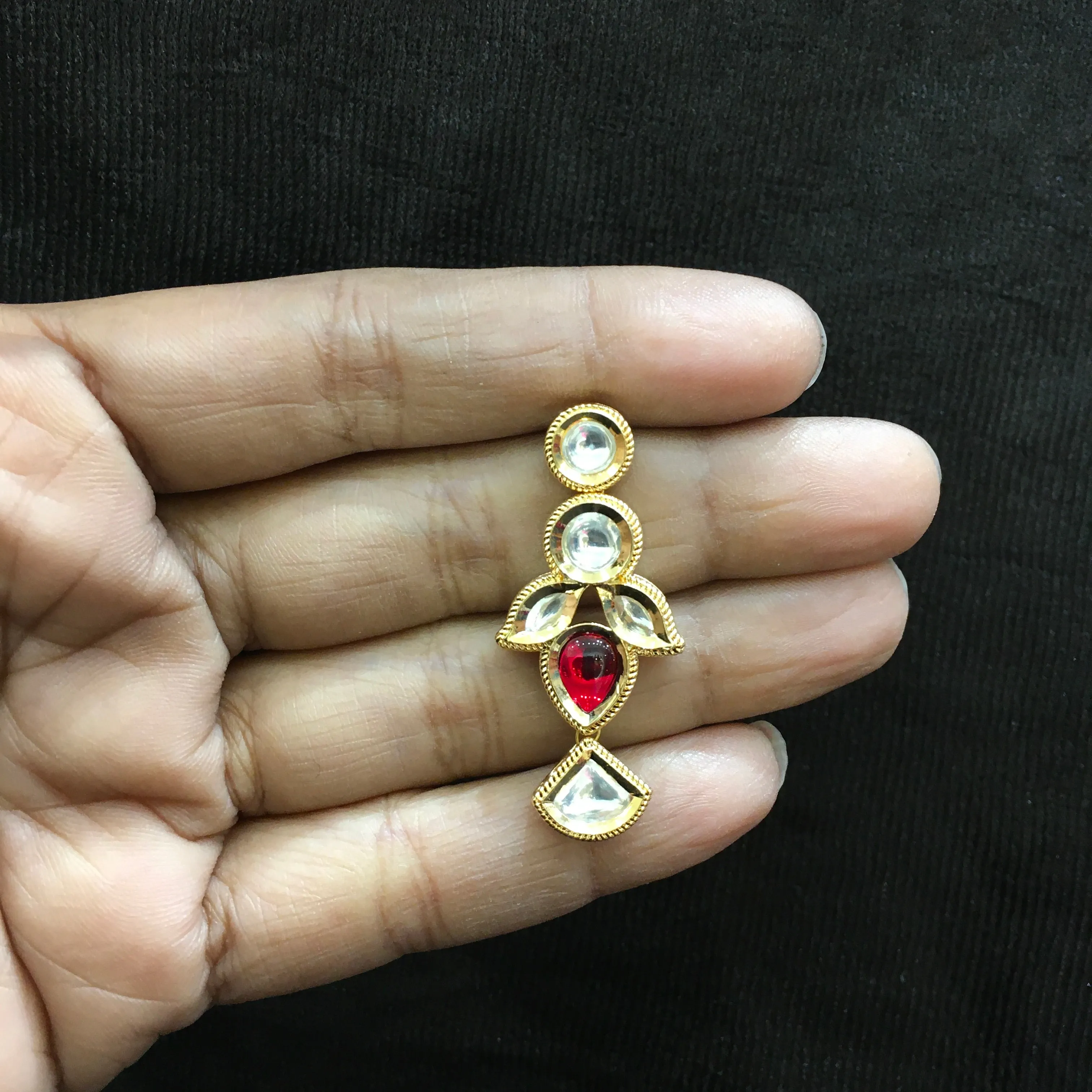 Ruby Kundan Necklace Set 19074-6256