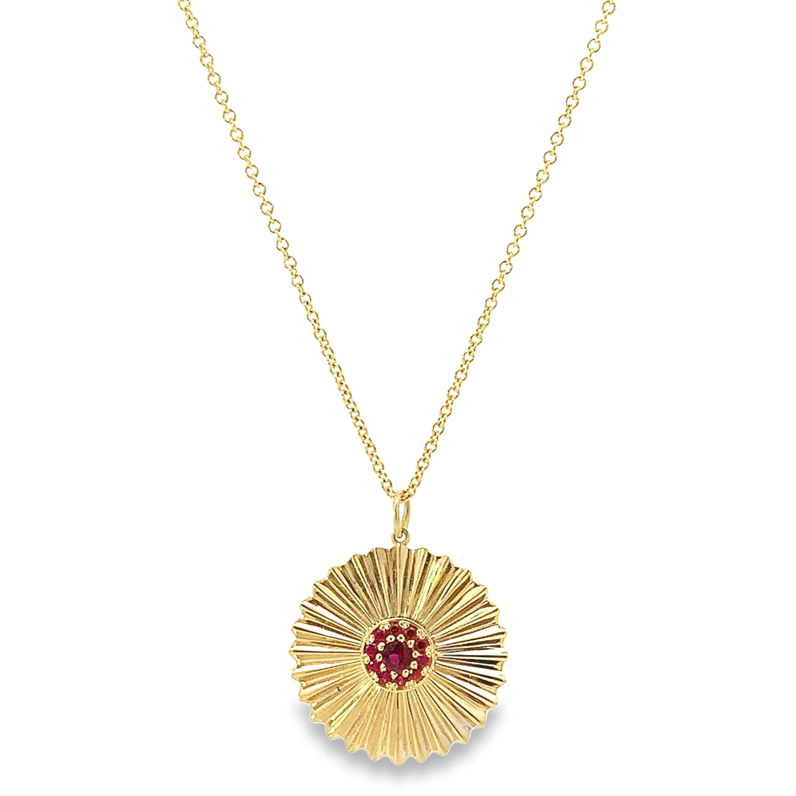 Ruby Sunburst Necklace