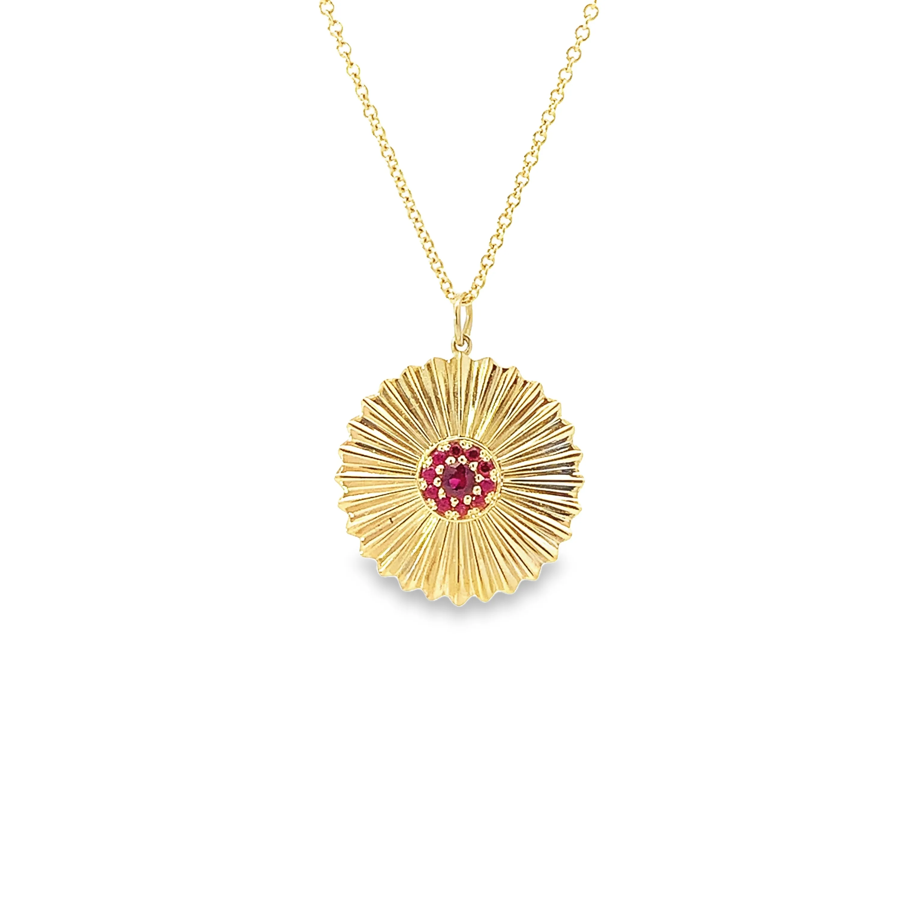 Ruby Sunburst Necklace