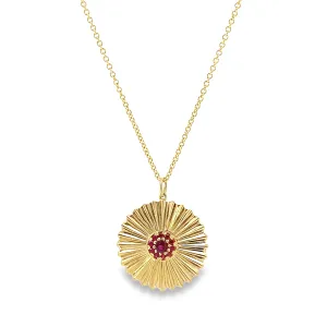Ruby Sunburst Necklace