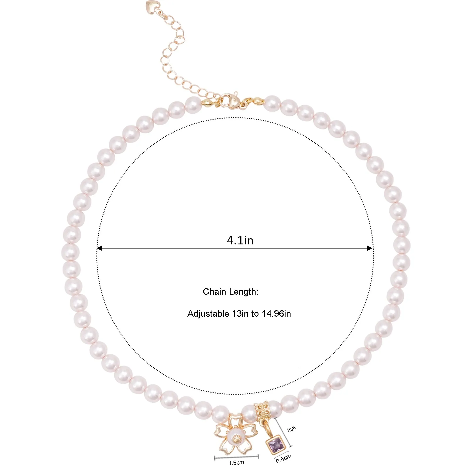 Sakura Charms Personalized Girl's Initial Pink Pearl Bracelet