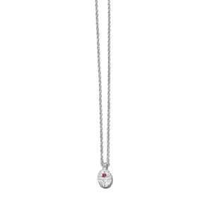 Scarab Necklace, Ruby, Silver
