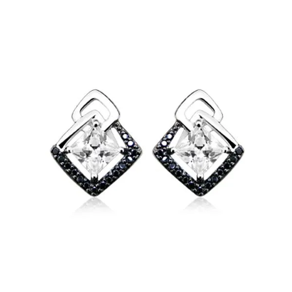 Silver White Topaz and Spinel Earrings
