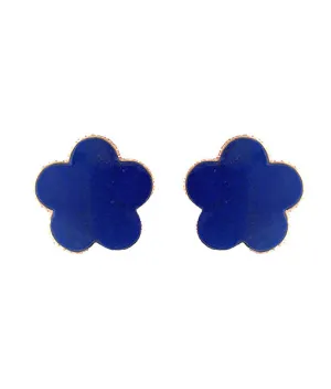 Small Lapis Lazuli Flower Earrings