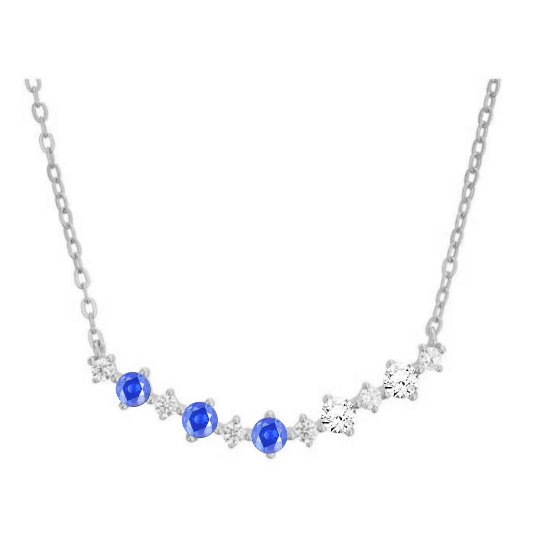 Sterling Silver Colorful Rounded Bar Necklace