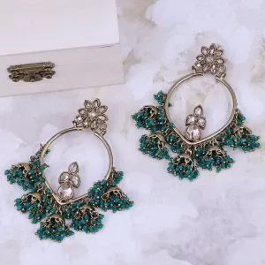 Sukkhi Resplendent Green Gold Plated Pearl Dangler Earring For Women