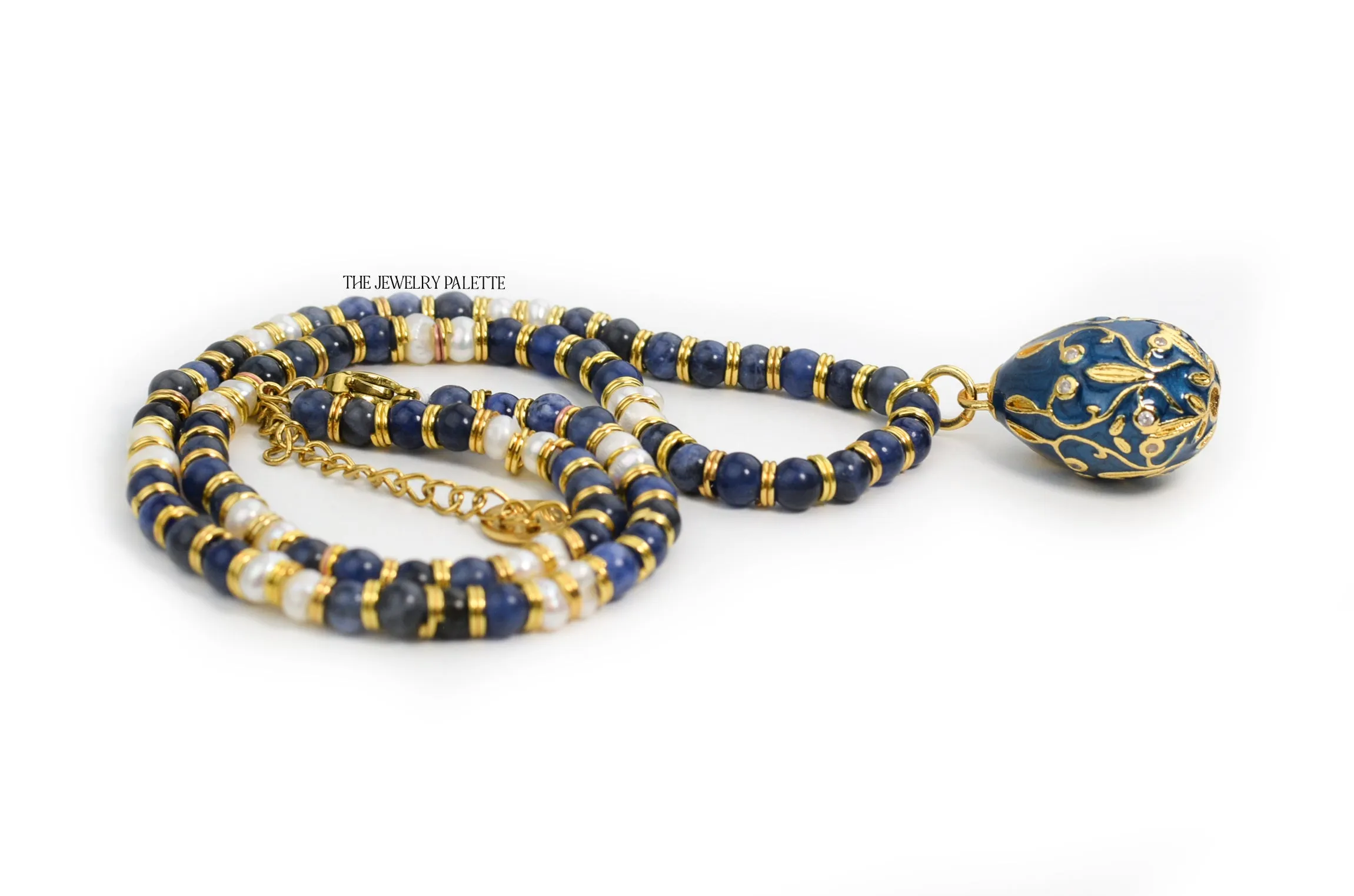 Tina lapis lazuli pendant choker necklace