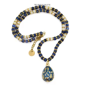 Tina lapis lazuli pendant choker necklace