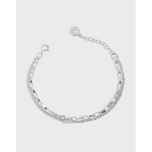 Trendy and Cool Starry Sky Double Layer Chain S925 Pure Silver Bracelet