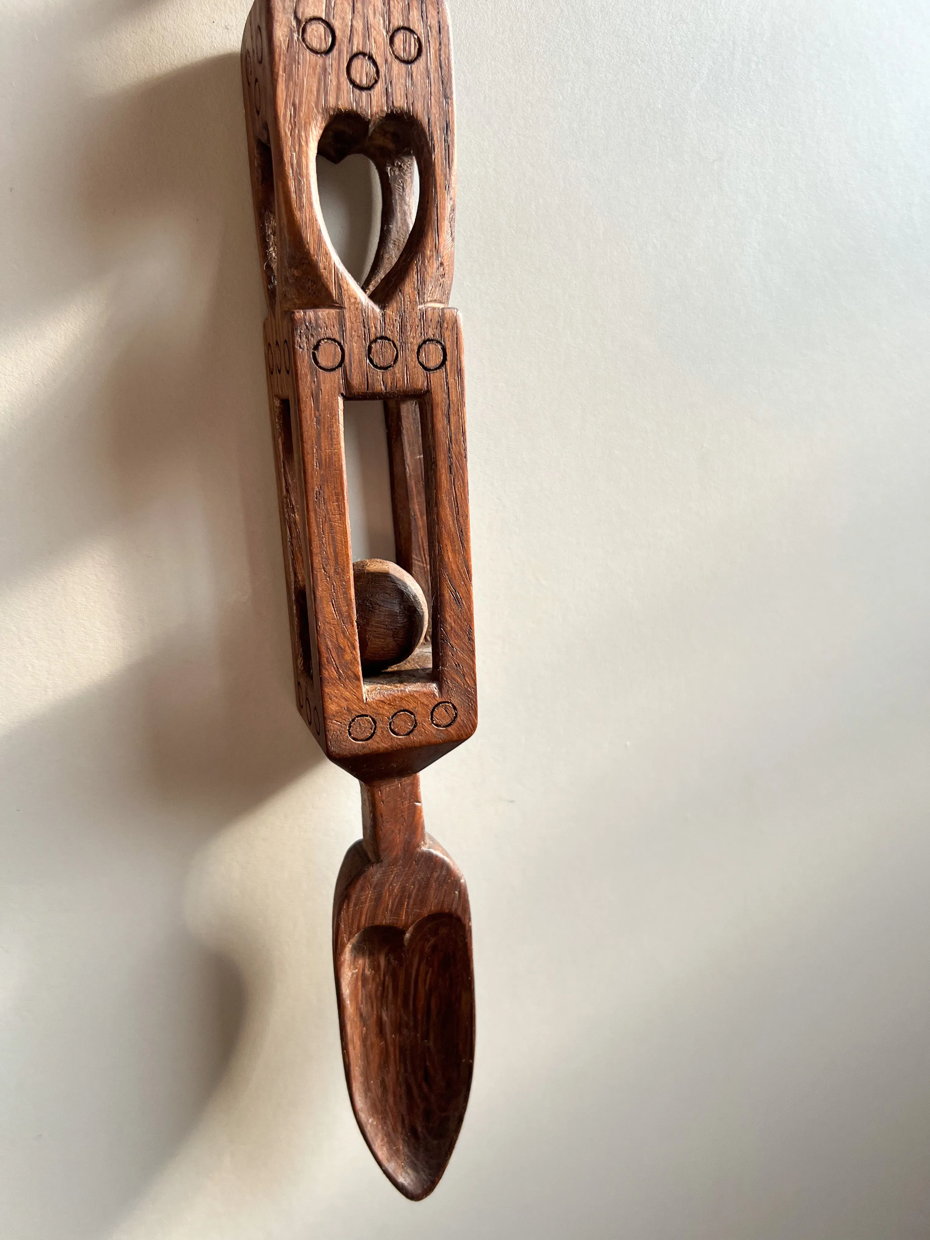 Vintage Welsh Love Spoon  Intricately Carved