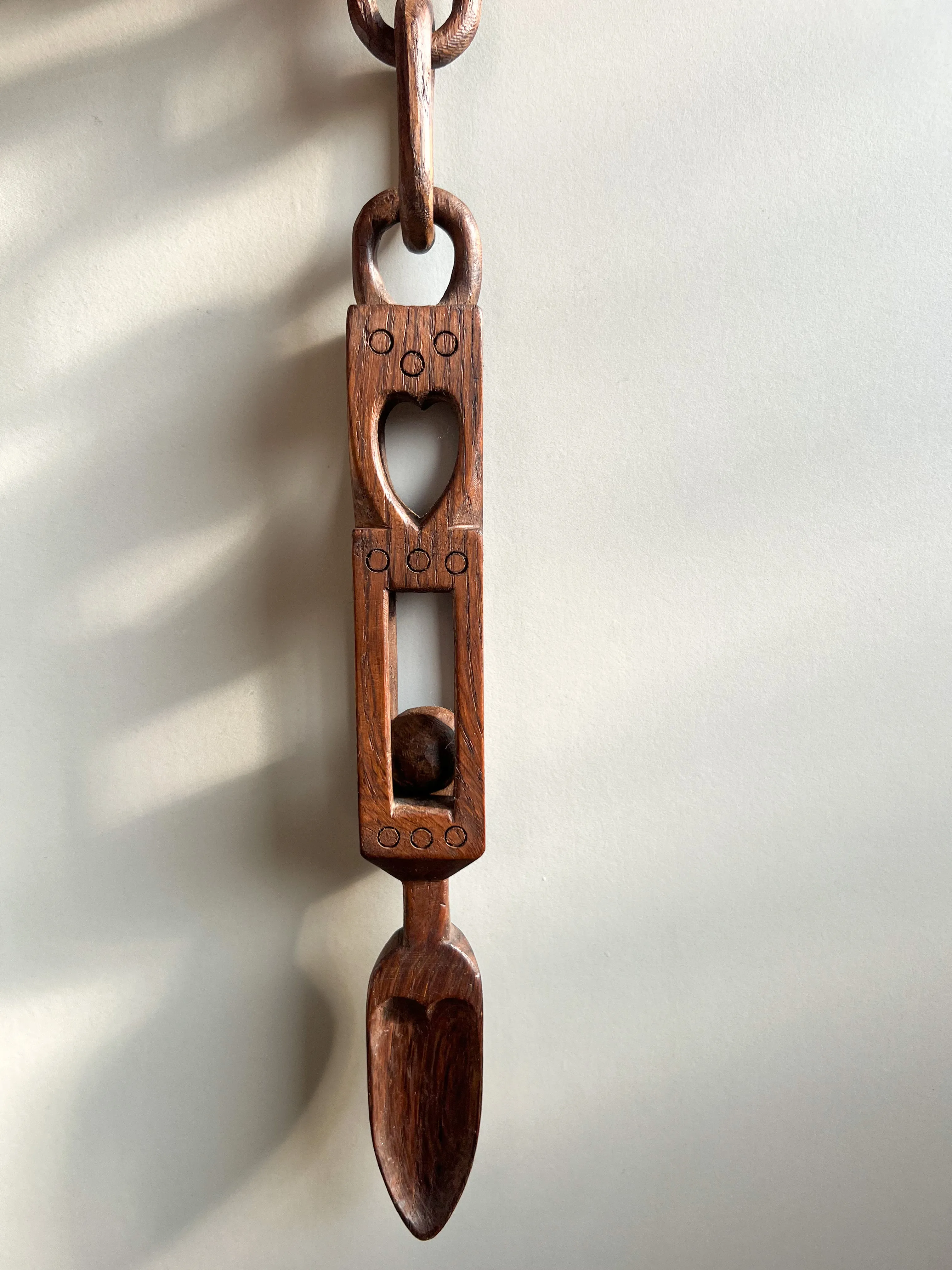 Vintage Welsh Love Spoon  Intricately Carved